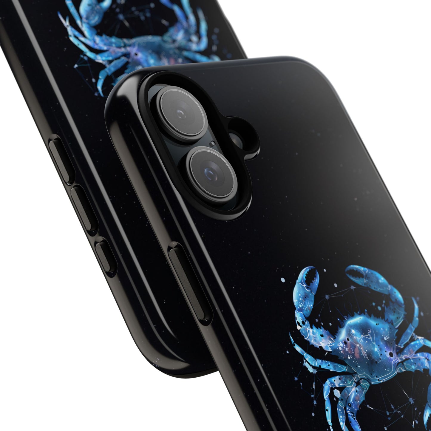 Cancer Zodiac Star Sign Black Glossy Phone Case Tough Protection for iPhone or Samsung Galaxy