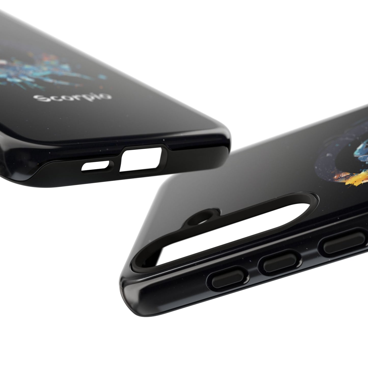 Scorpio Zodiac Star Sign Black Glossy Phone Case Tough Protection for iPhone or Samsung Galaxy