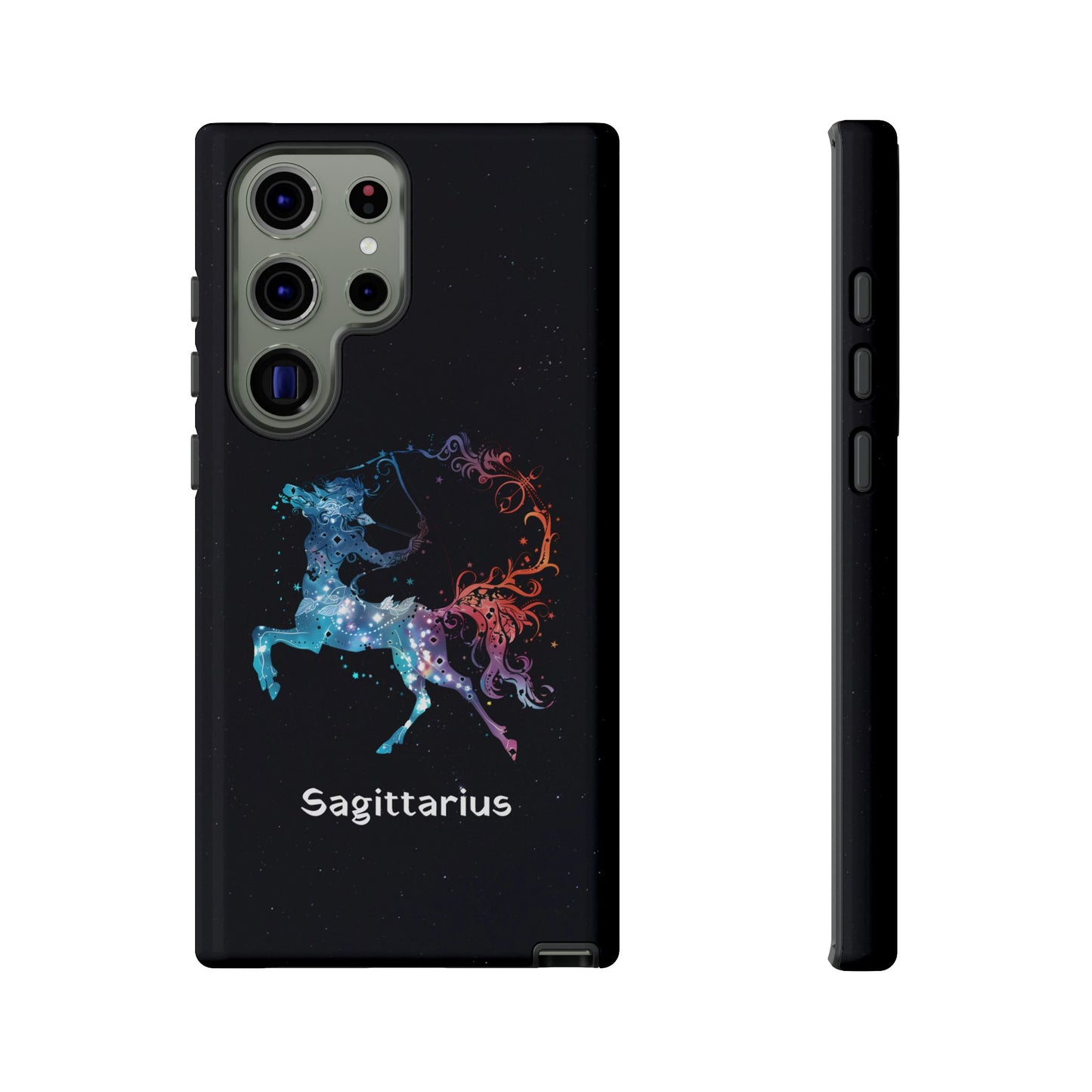 Sagittarius Zodiac Star Sign Black Glossy Phone Case Tough Protection for iPhone or Samsung Galaxy