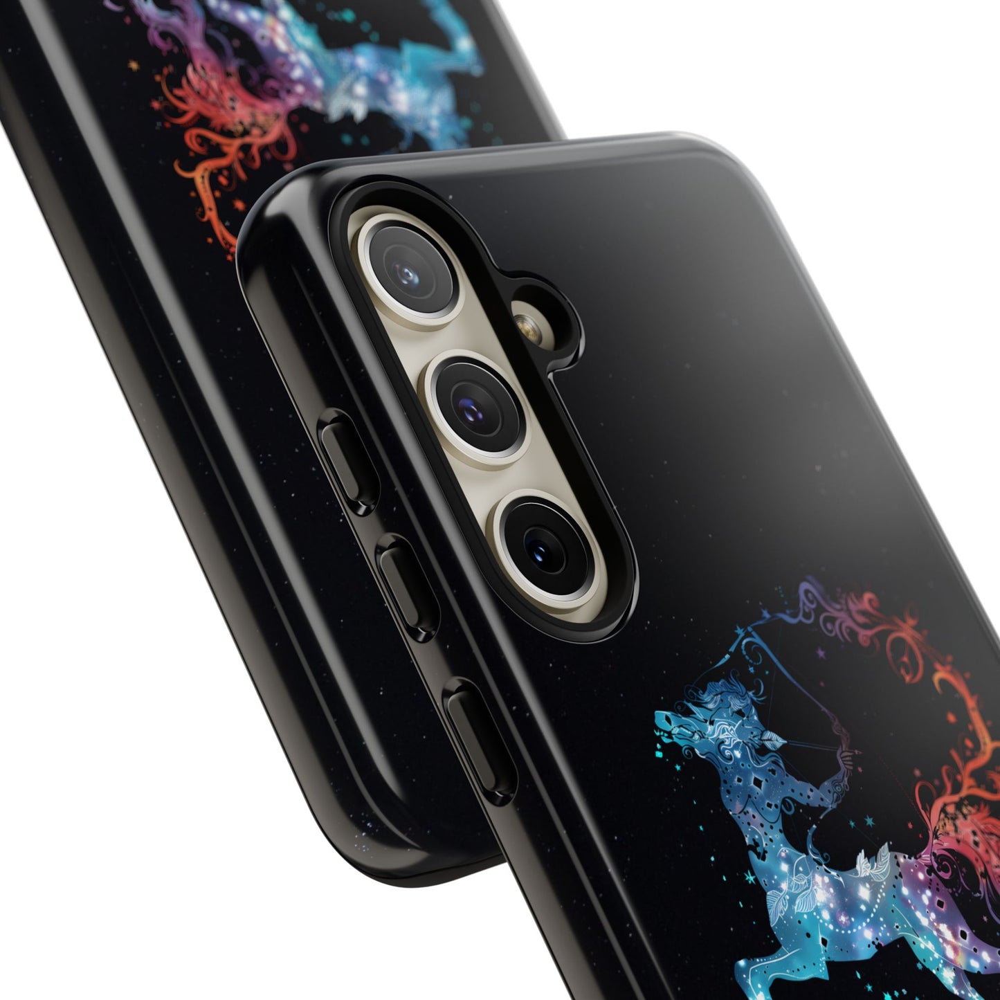 Sagittarius Zodiac Star Sign Black Glossy Phone Case Tough Protection for iPhone or Samsung Galaxy