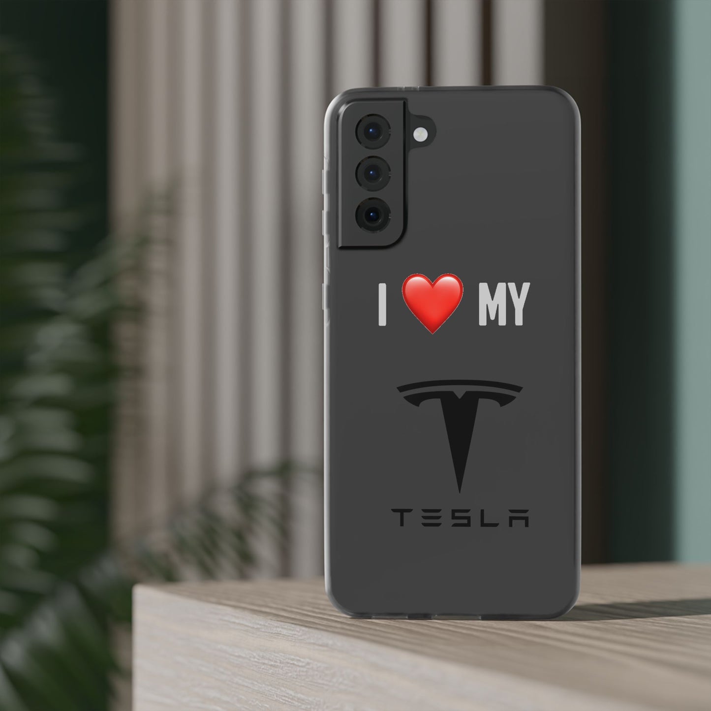 Tesla Phone Case - Flexible And Frosted TPU Plastic I Love My Tesla Phone Case