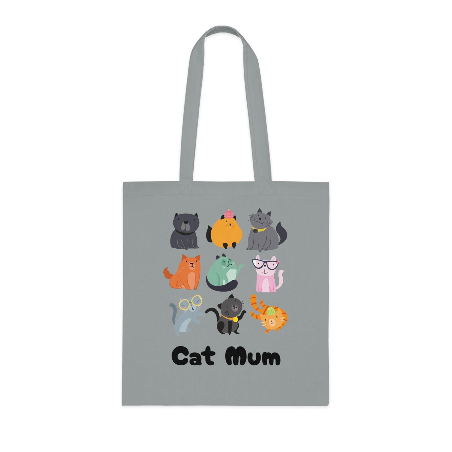 Cat Mum Large Cotton Tote Bag in Various Colours - Perfect Gift for Cat Lovers