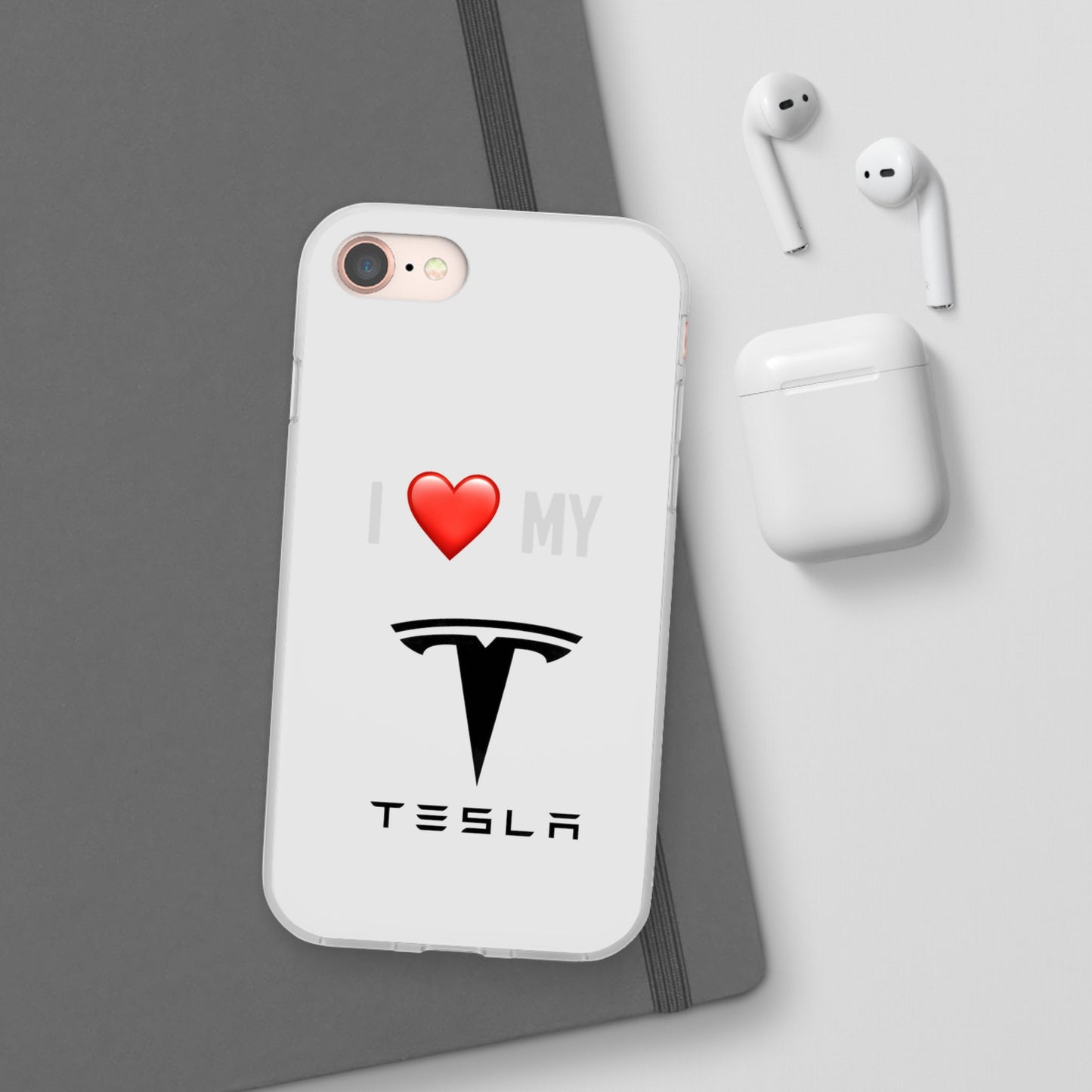 Tesla Phone Case - Flexible And Frosted TPU Plastic I Love My Tesla Phone Case