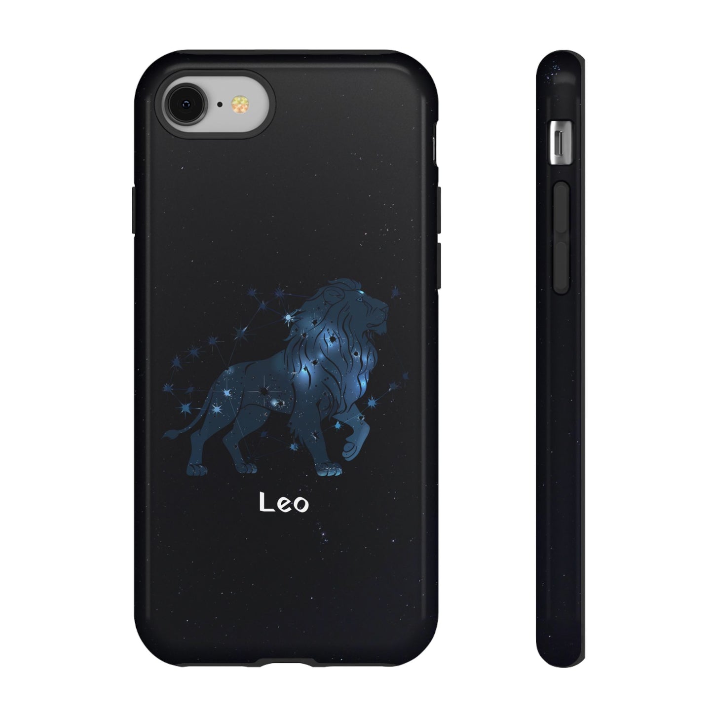 Leo Star Sign Zodiac Black Glossy Phone Case Tough Protection for iPhone or Samsung Galaxy