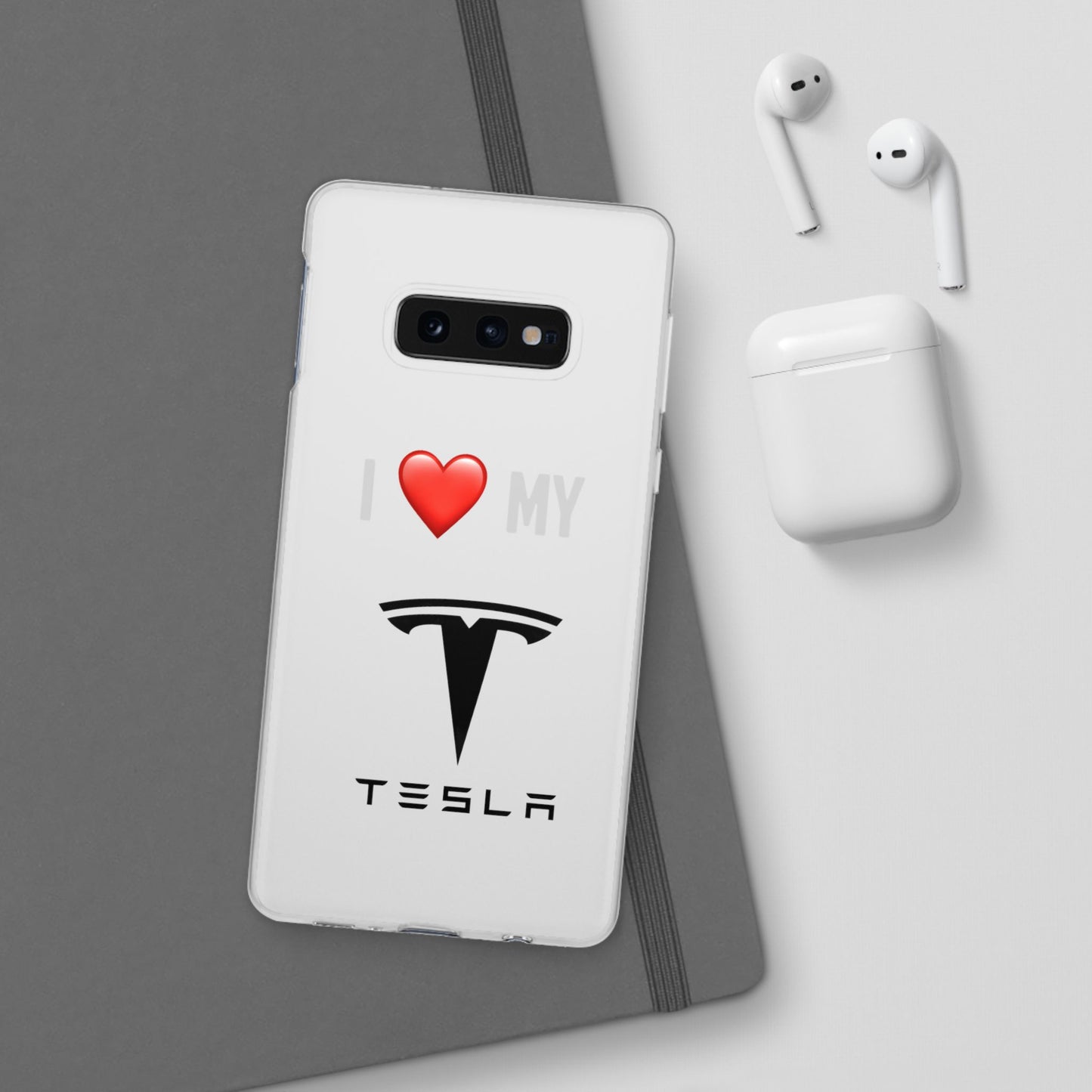 Tesla Phone Case - Flexible And Frosted TPU Plastic I Love My Tesla Phone Case