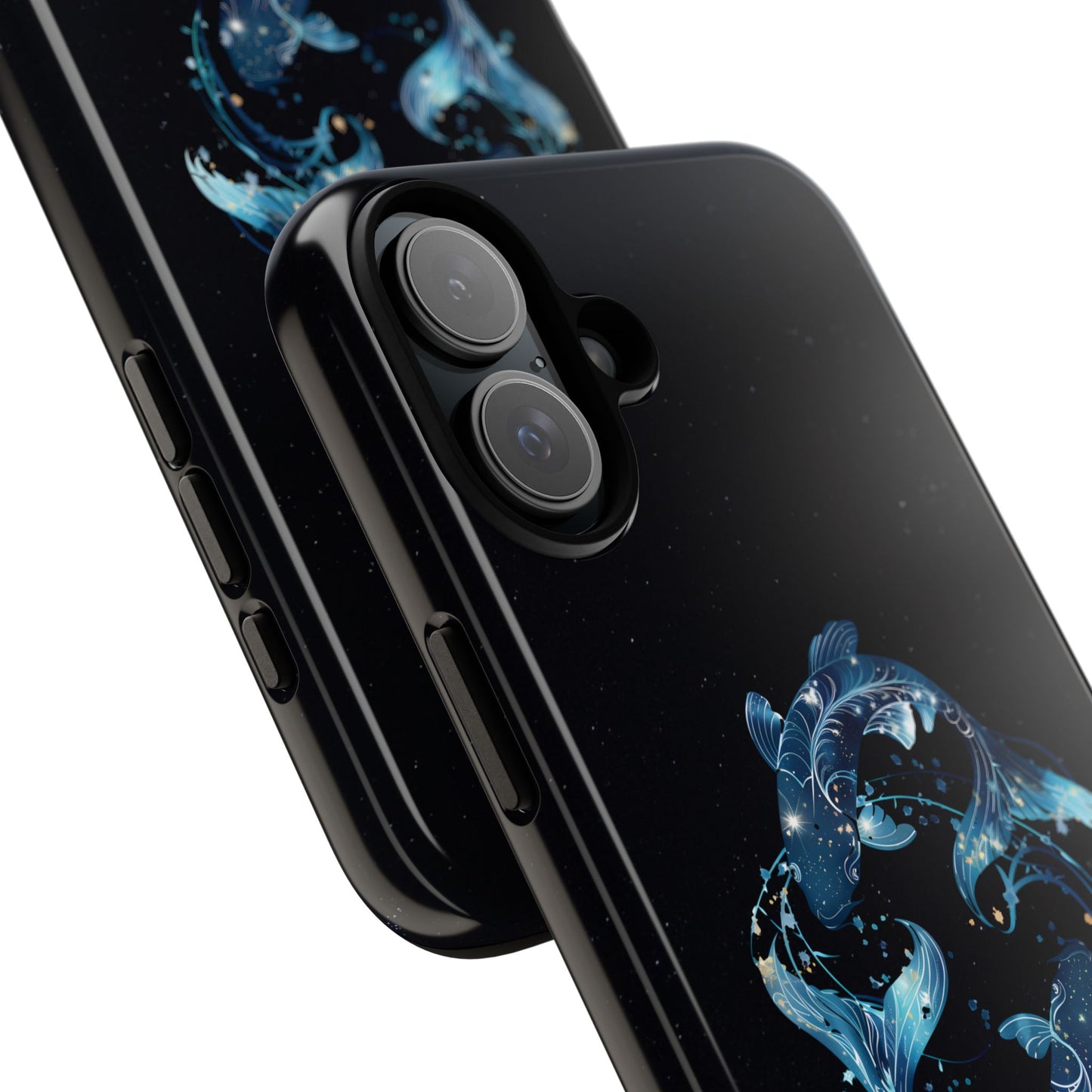 Pisces Zodiac Star Sign Black Glossy Phone Case Tough Protection for iPhone or Samsung Galaxy