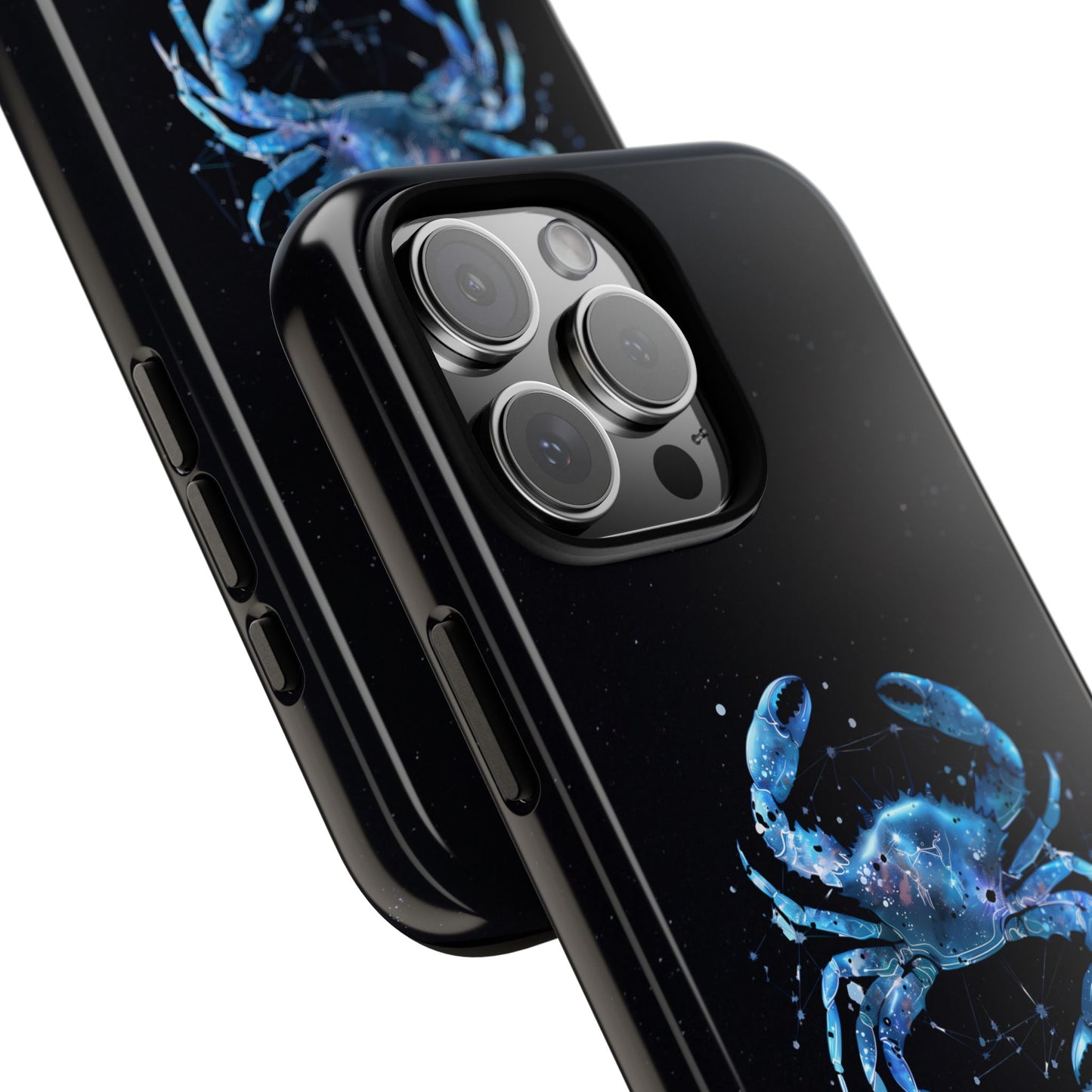 Cancer Zodiac Star Sign Black Glossy Phone Case Tough Protection for iPhone or Samsung Galaxy