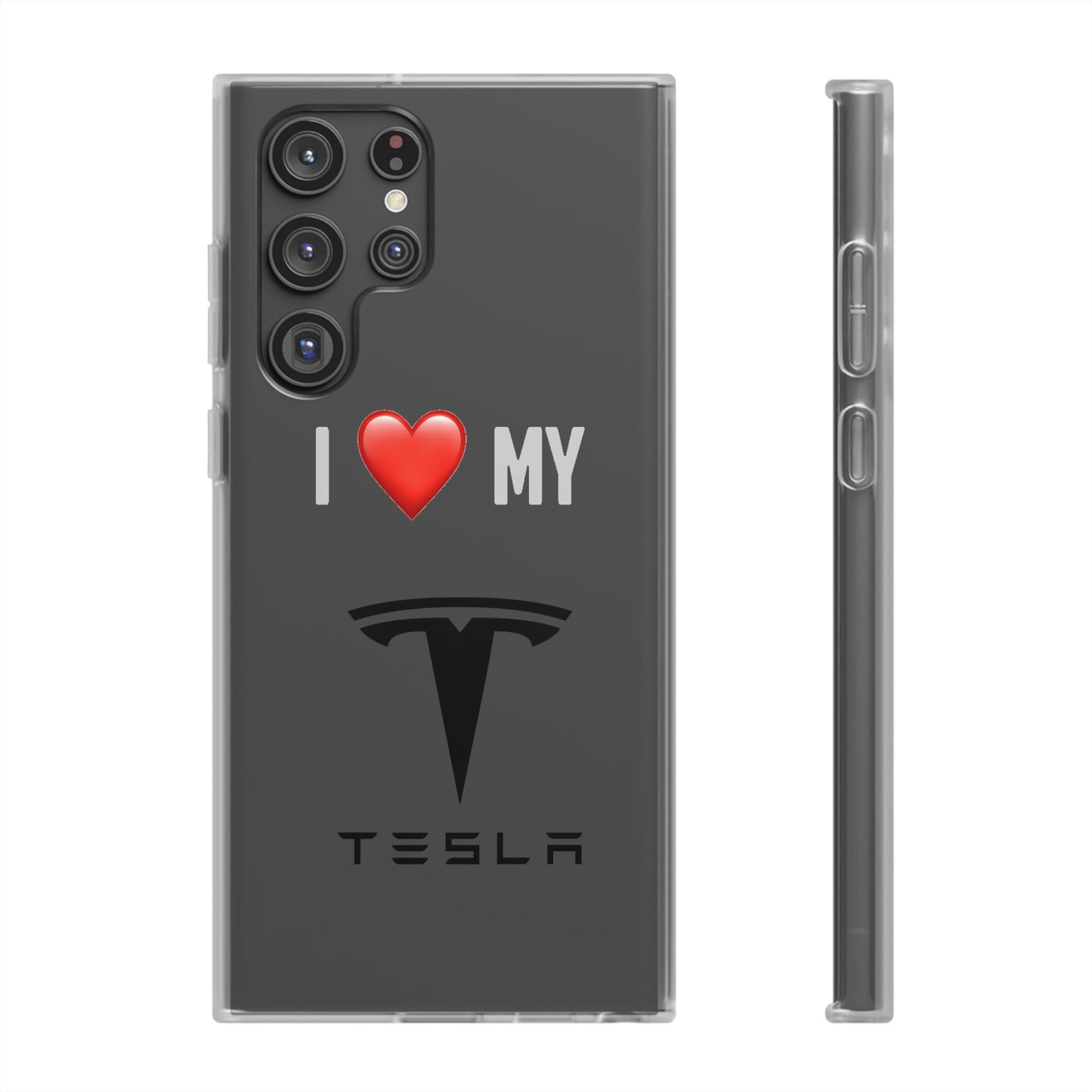 Tesla Phone Case - Flexible And Frosted TPU Plastic I Love My Tesla Phone Case