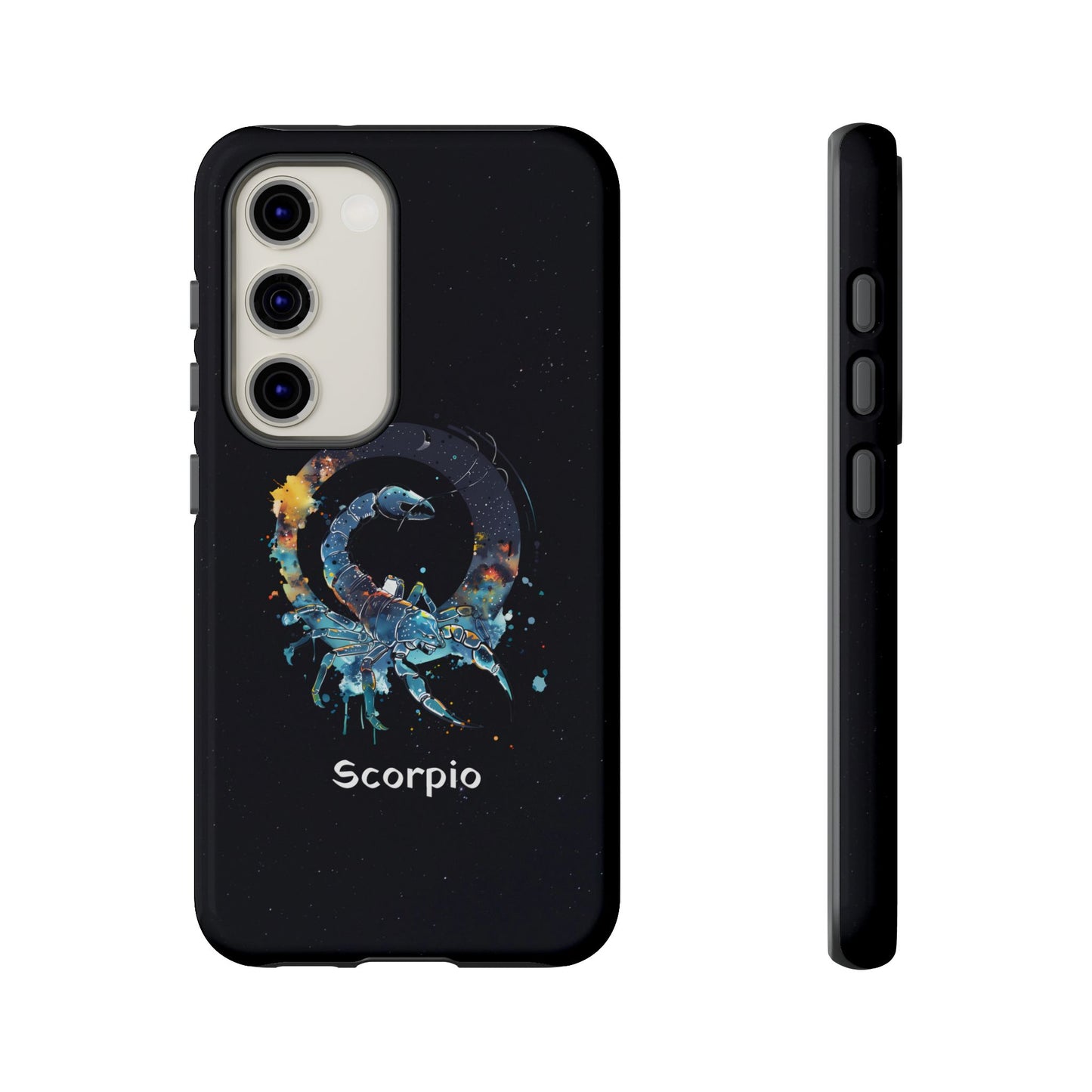 Scorpio Zodiac Star Sign Black Glossy Phone Case Tough Protection for iPhone or Samsung Galaxy