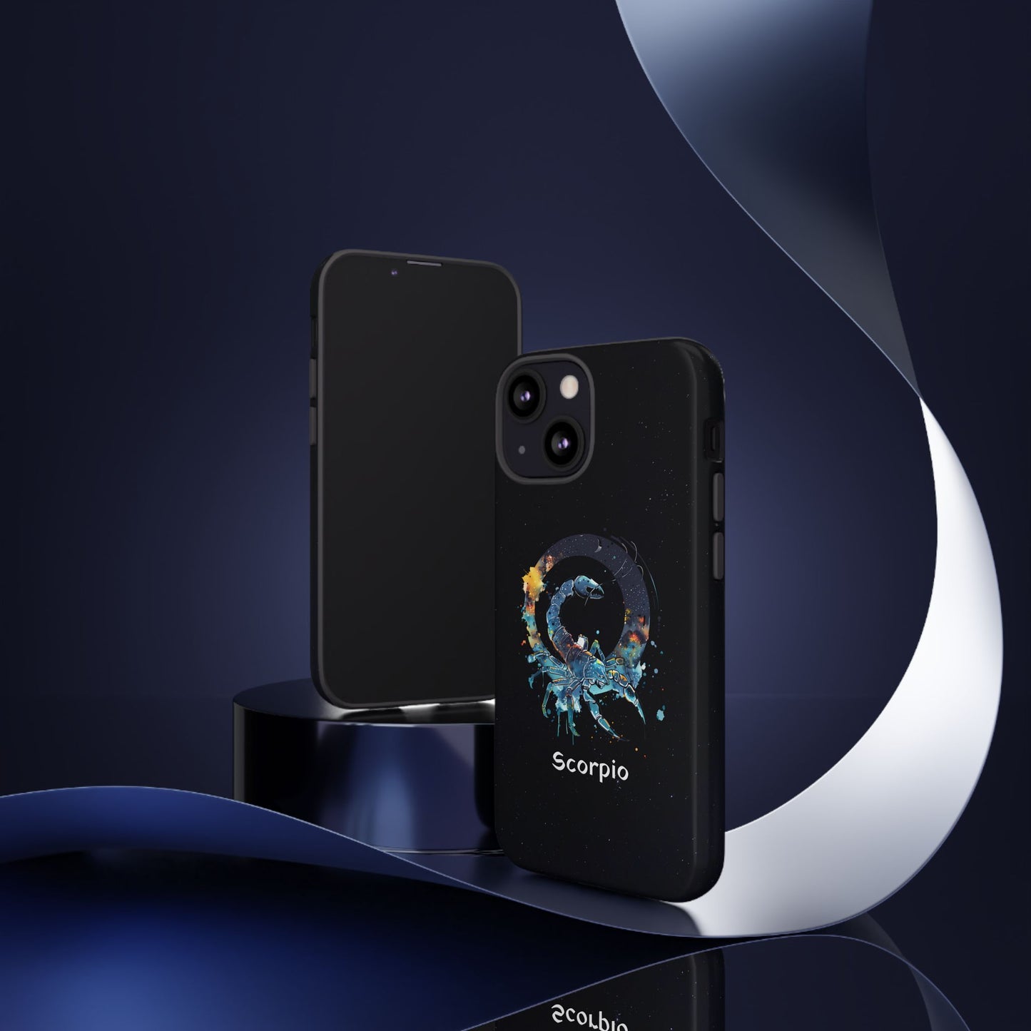 Scorpio Zodiac Star Sign Black Glossy Phone Case Tough Protection for iPhone or Samsung Galaxy