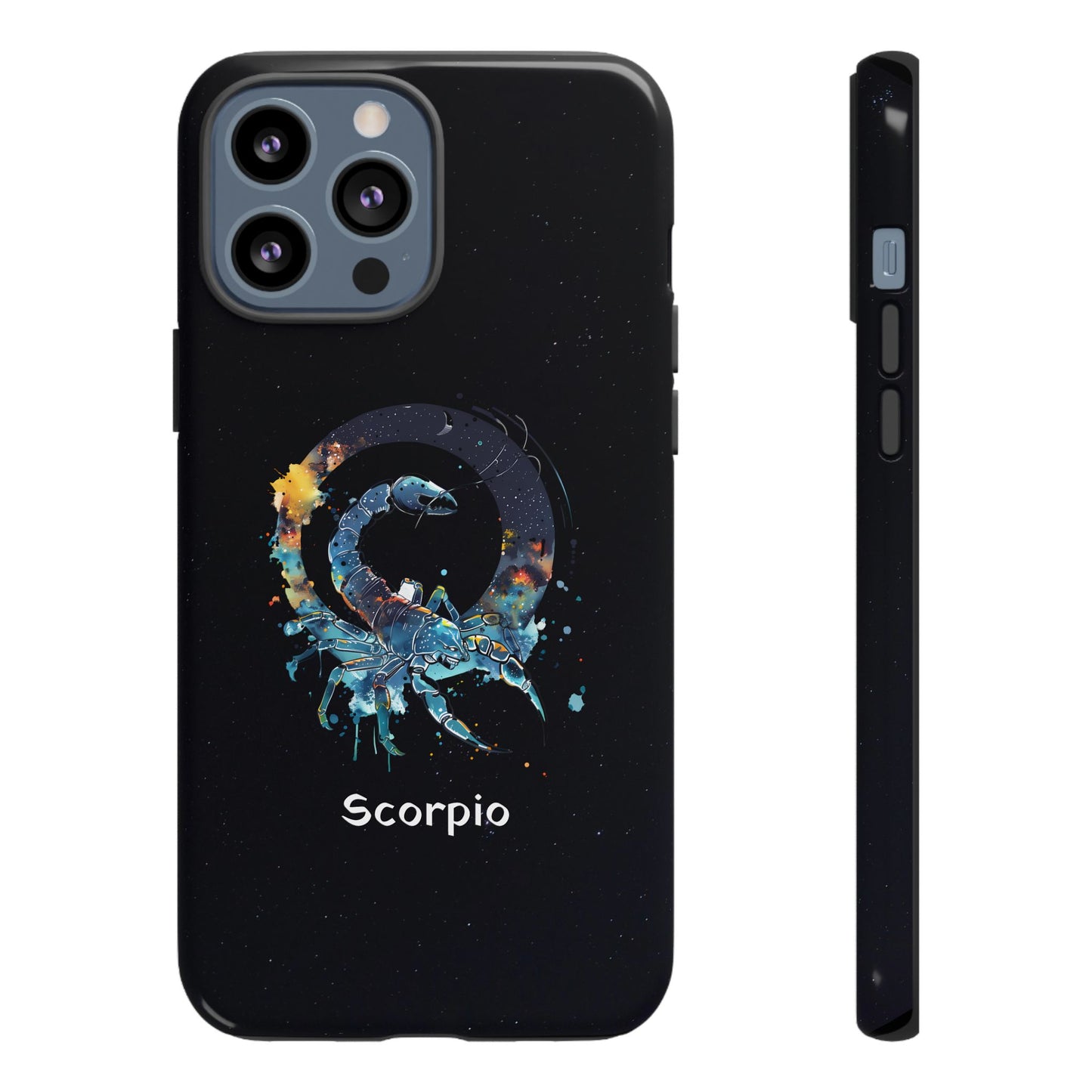 Scorpio Zodiac Star Sign Black Glossy Phone Case Tough Protection for iPhone or Samsung Galaxy