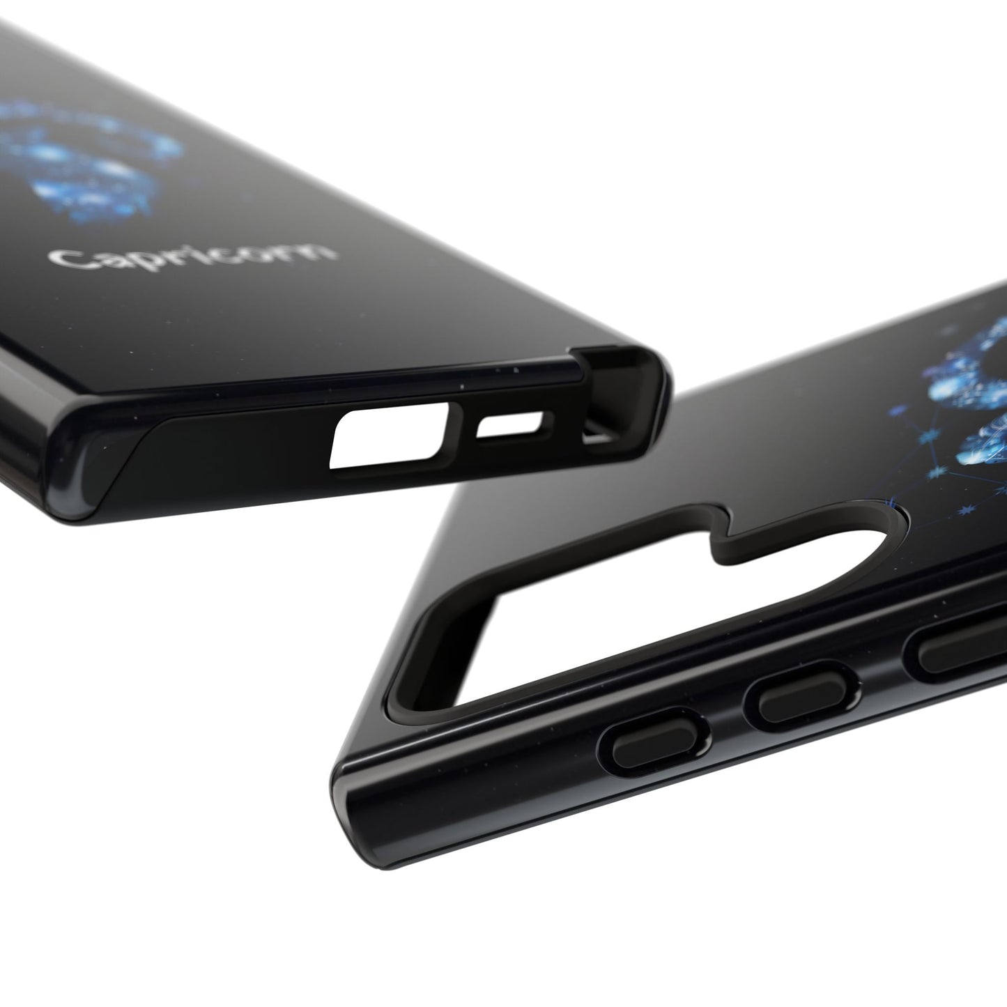 Capricorn Zodiac Star Sign Black Glossy Phone Case Tough Protection for iPhone or Samsung Galaxy