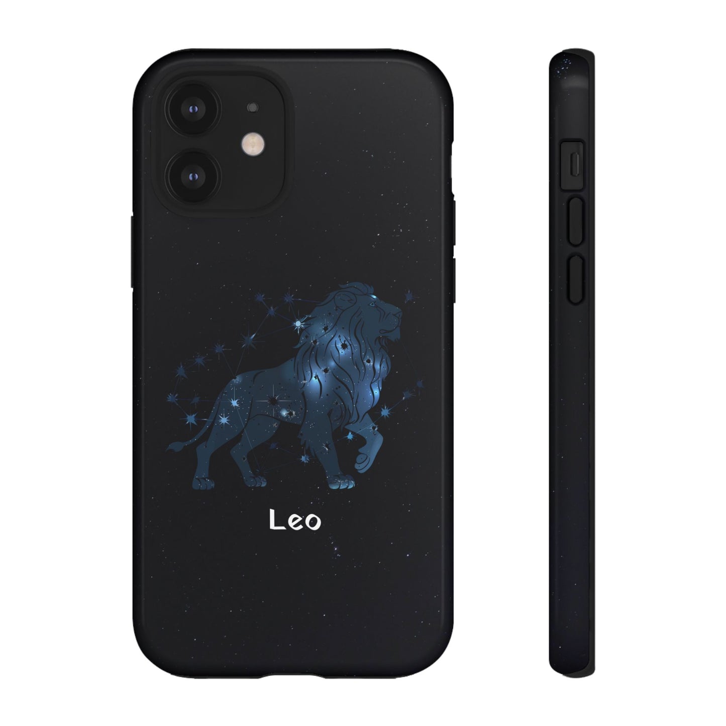 Leo Star Sign Zodiac Black Glossy Phone Case Tough Protection for iPhone or Samsung Galaxy