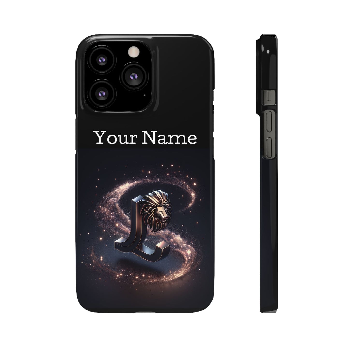 Leo Phone Case - Glossy Black Polycarbonate Snap Case Phone Protection