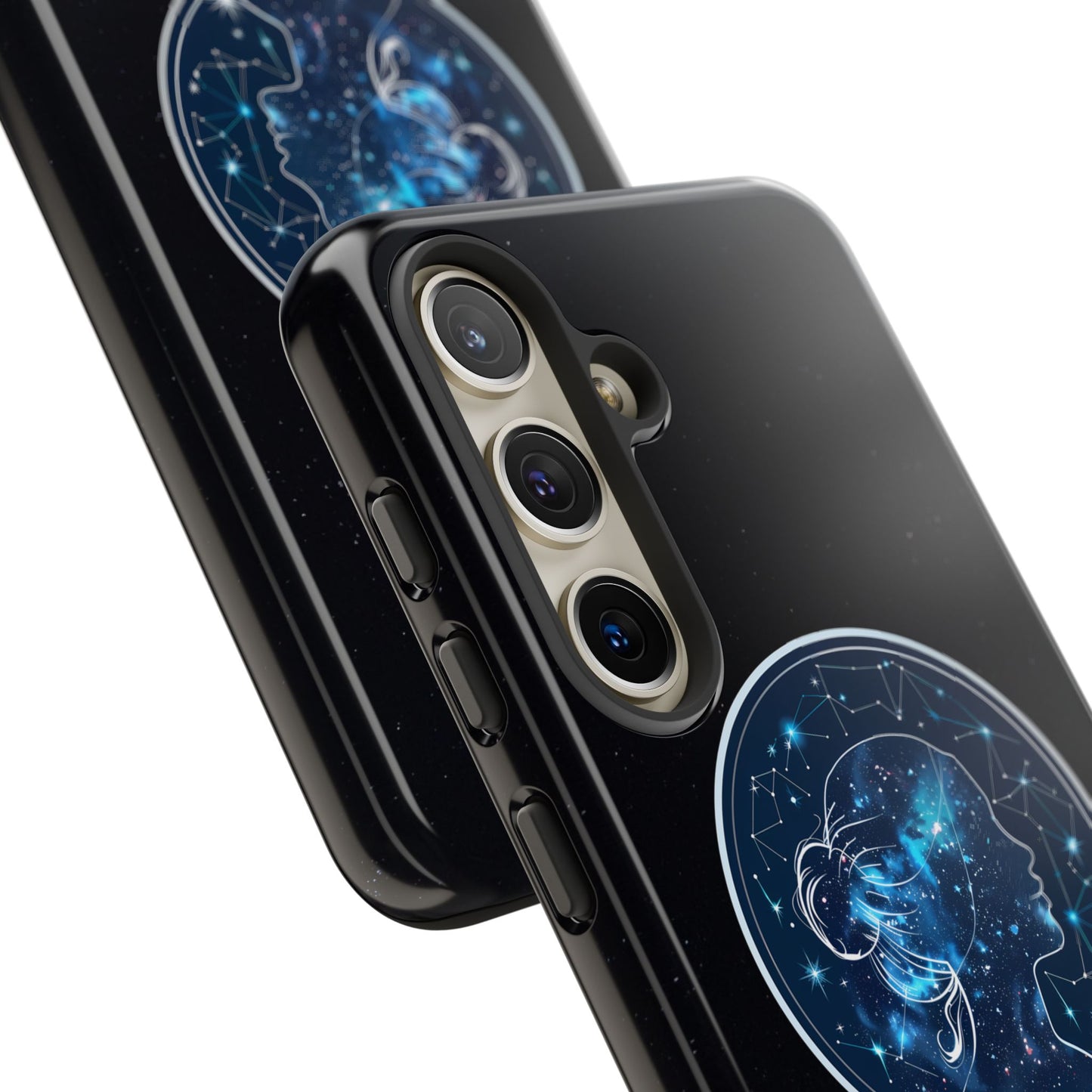 Virgo Zodiac Star Sign Black Glossy Phone Case Tough Protection for iPhone or Samsung Galaxy