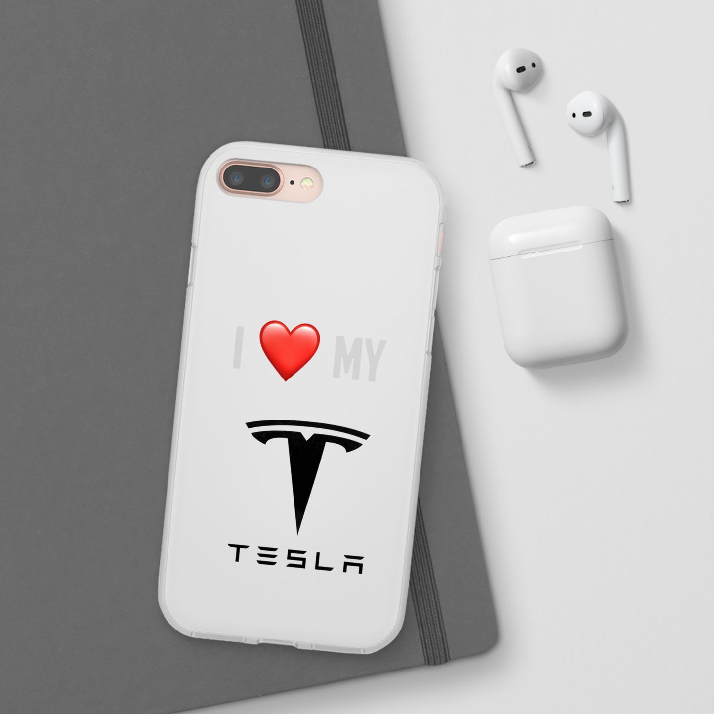 Tesla Phone Case - Flexible And Frosted TPU Plastic I Love My Tesla Phone Case