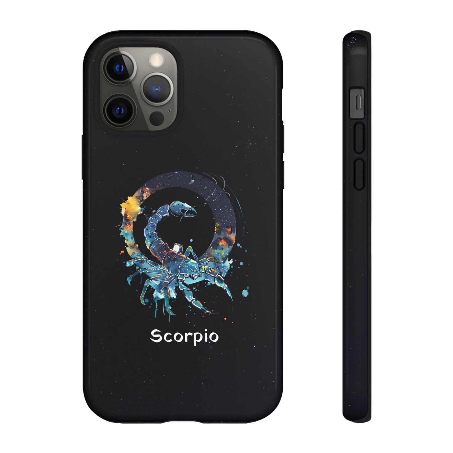 Scorpio Zodiac Star Sign Black Glossy Phone Case Tough Protection for iPhone or Samsung Galaxy