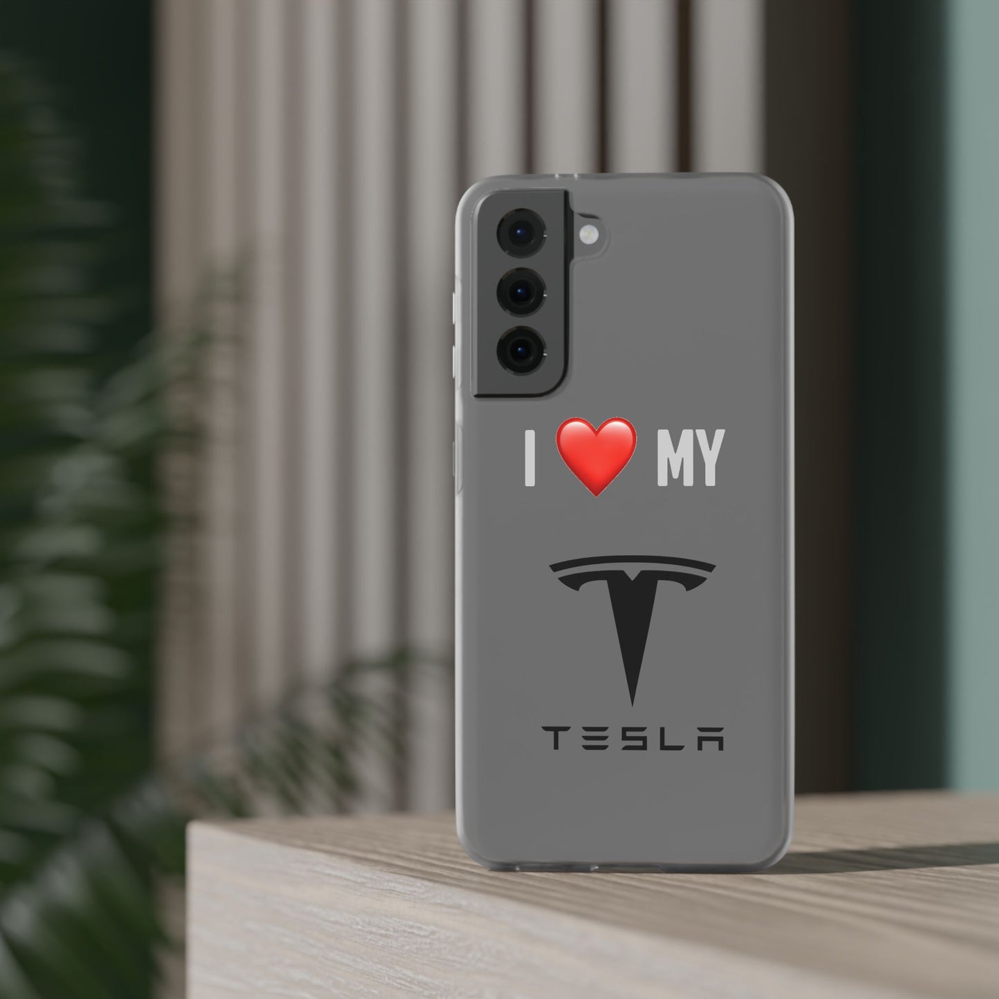 Tesla Phone Case - Flexible And Frosted TPU Plastic I Love My Tesla Phone Case