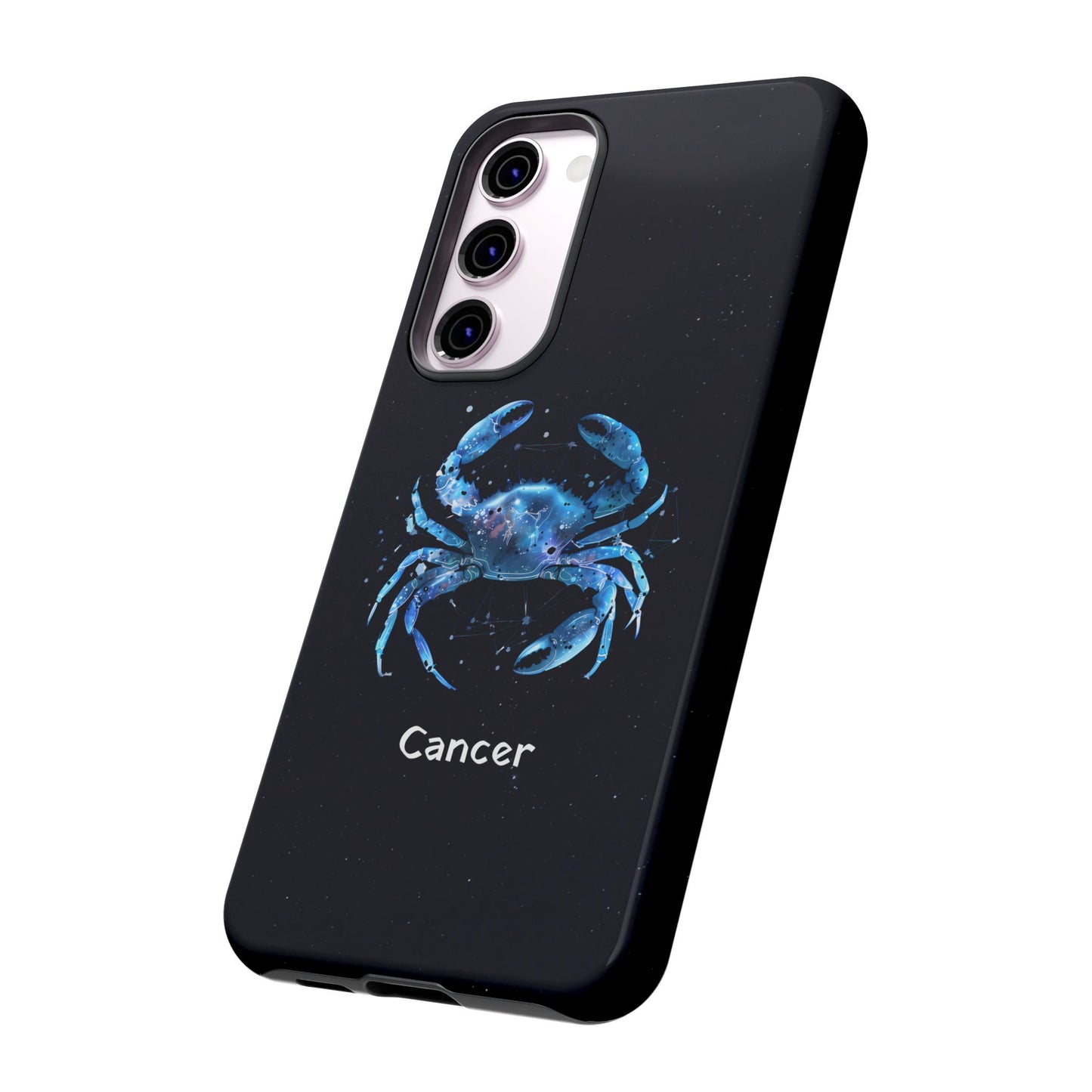 Cancer Zodiac Star Sign Black Glossy Phone Case Tough Protection for iPhone or Samsung Galaxy