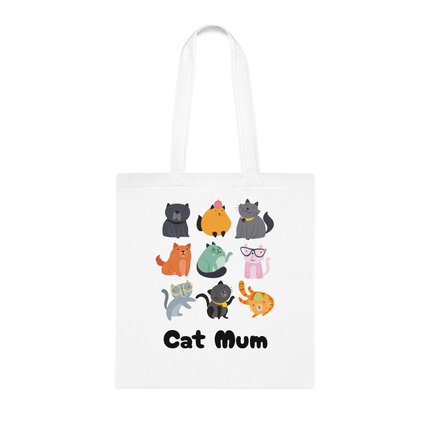 Cat Mum Large Cotton Tote Bag in Various Colours - Perfect Gift for Cat Lovers