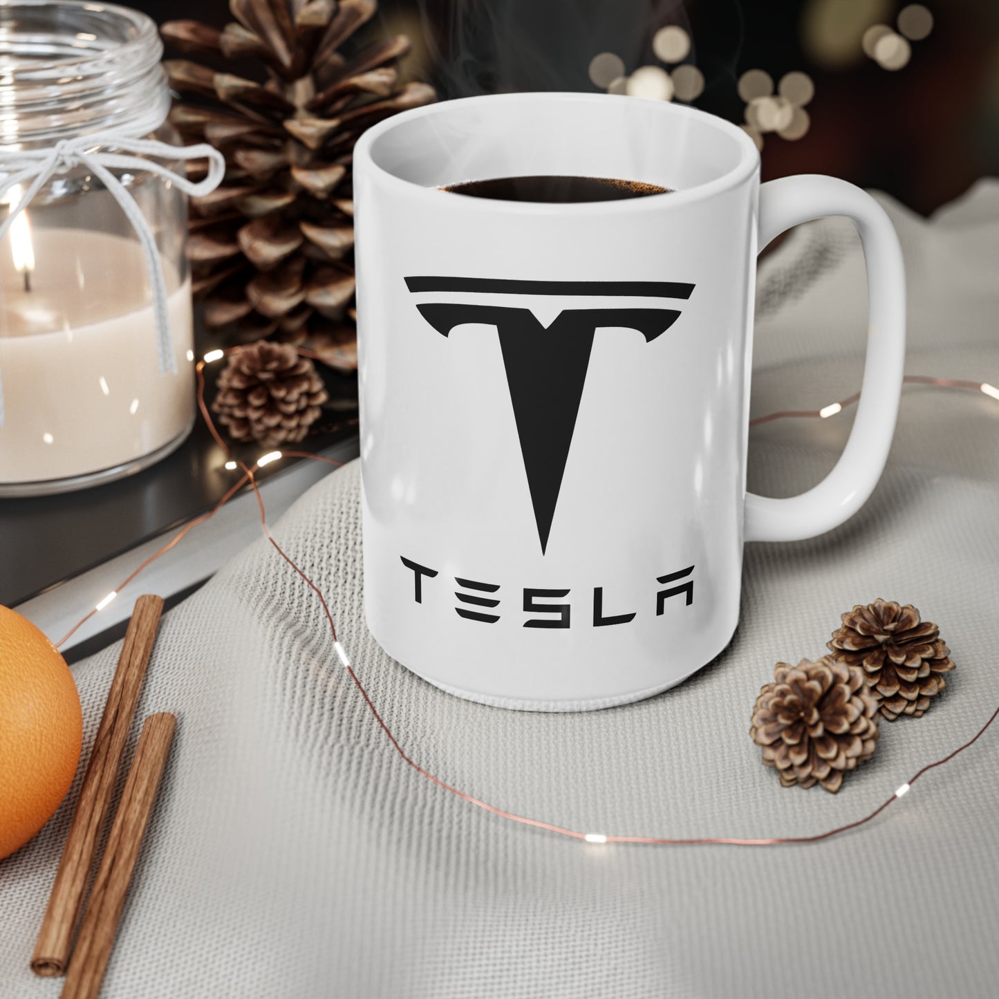 Tesla  - I Love my Tesla White Ceramic Coffee Cup 11oz, 15oz