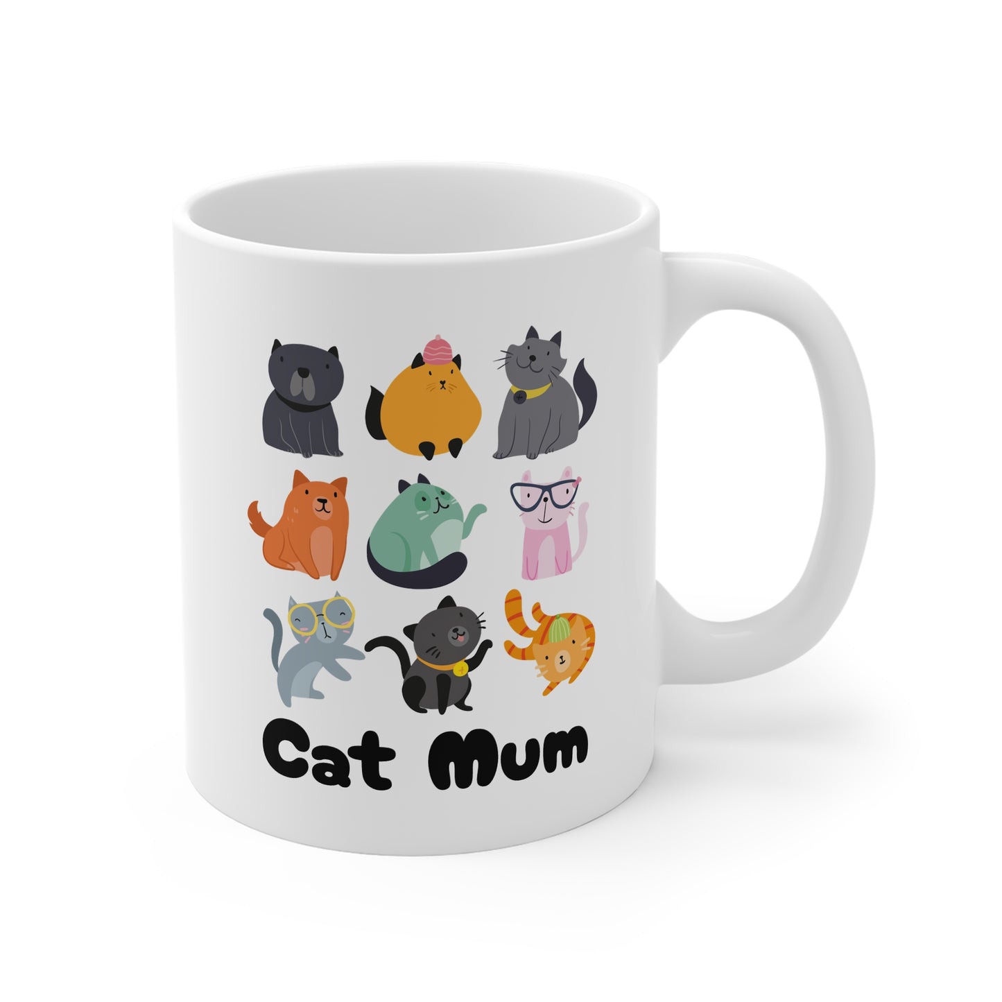 Cat Mum Mug - 11oz Ceramic. For Cat Lovers. Ideal gift