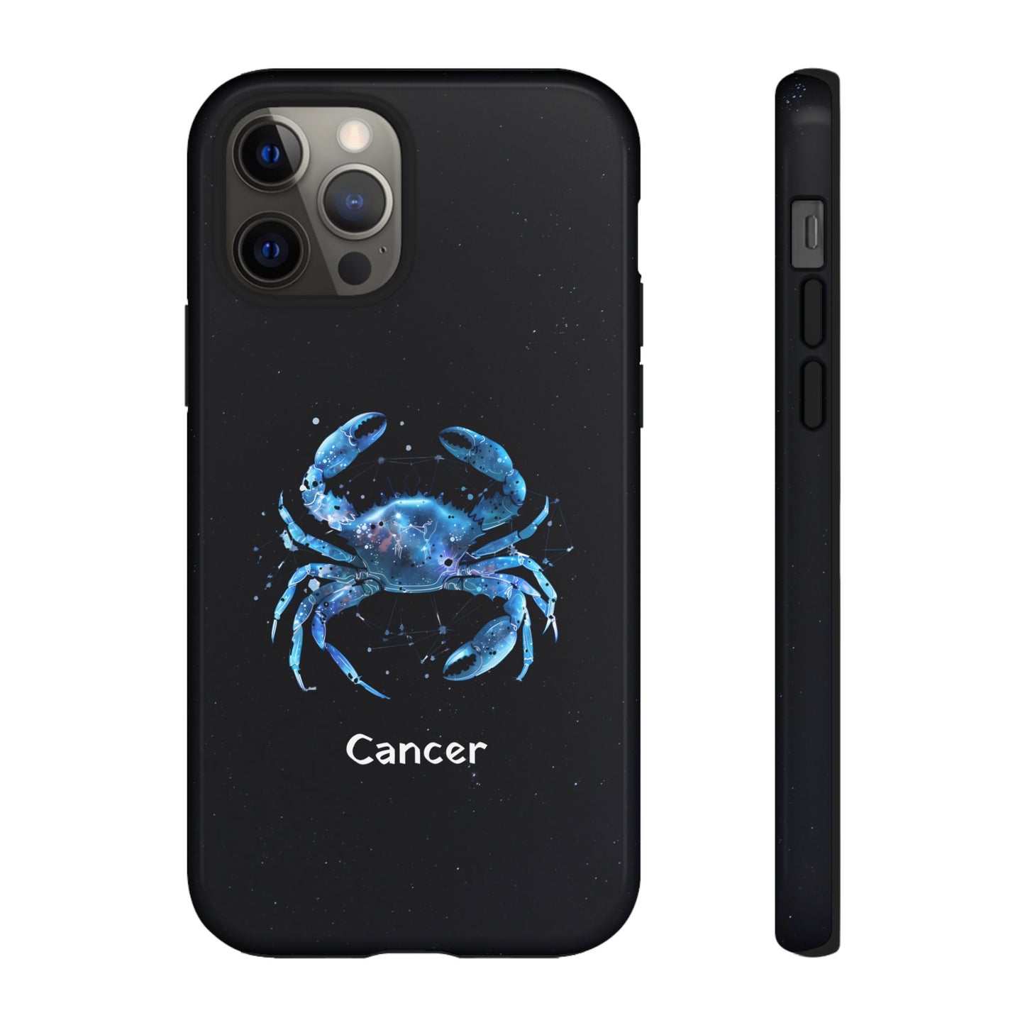 Cancer Zodiac Star Sign Black Glossy Phone Case Tough Protection for iPhone or Samsung Galaxy