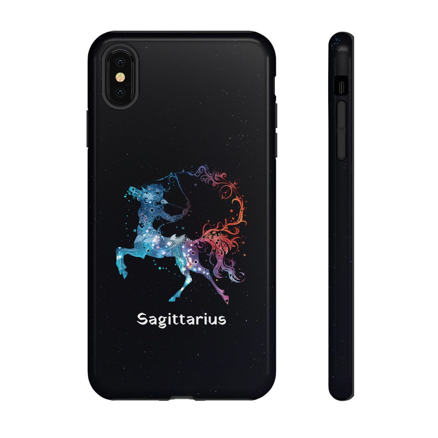 Sagittarius Zodiac Star Sign Black Glossy Phone Case Tough Protection for iPhone or Samsung Galaxy