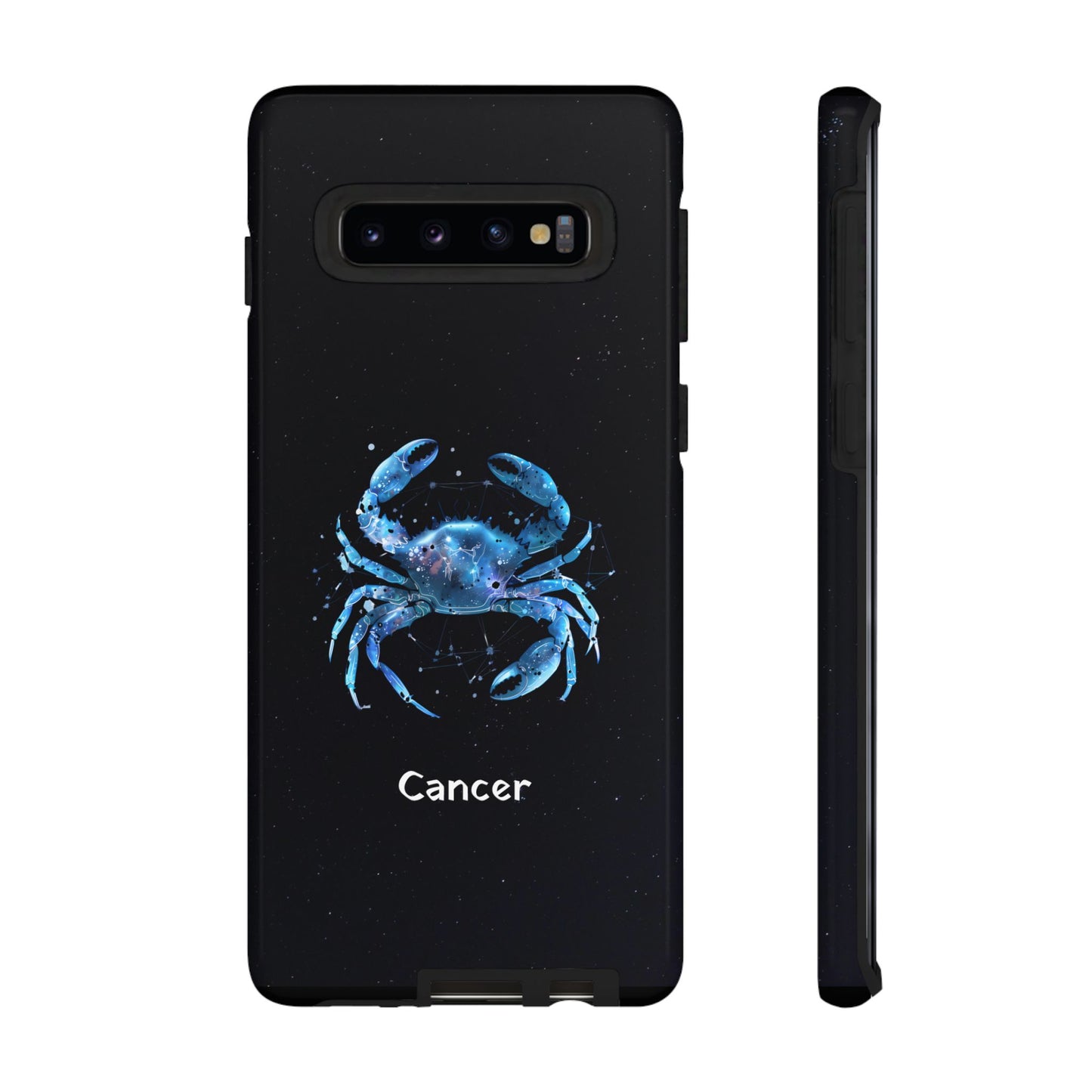 Cancer Zodiac Star Sign Black Glossy Phone Case Tough Protection for iPhone or Samsung Galaxy