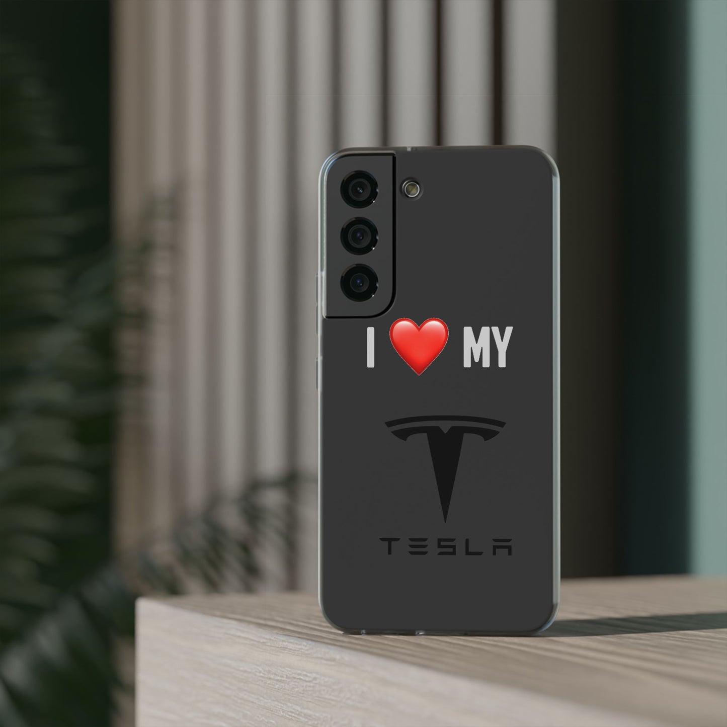 Tesla Phone Case - Flexible And Frosted TPU Plastic I Love My Tesla Phone Case