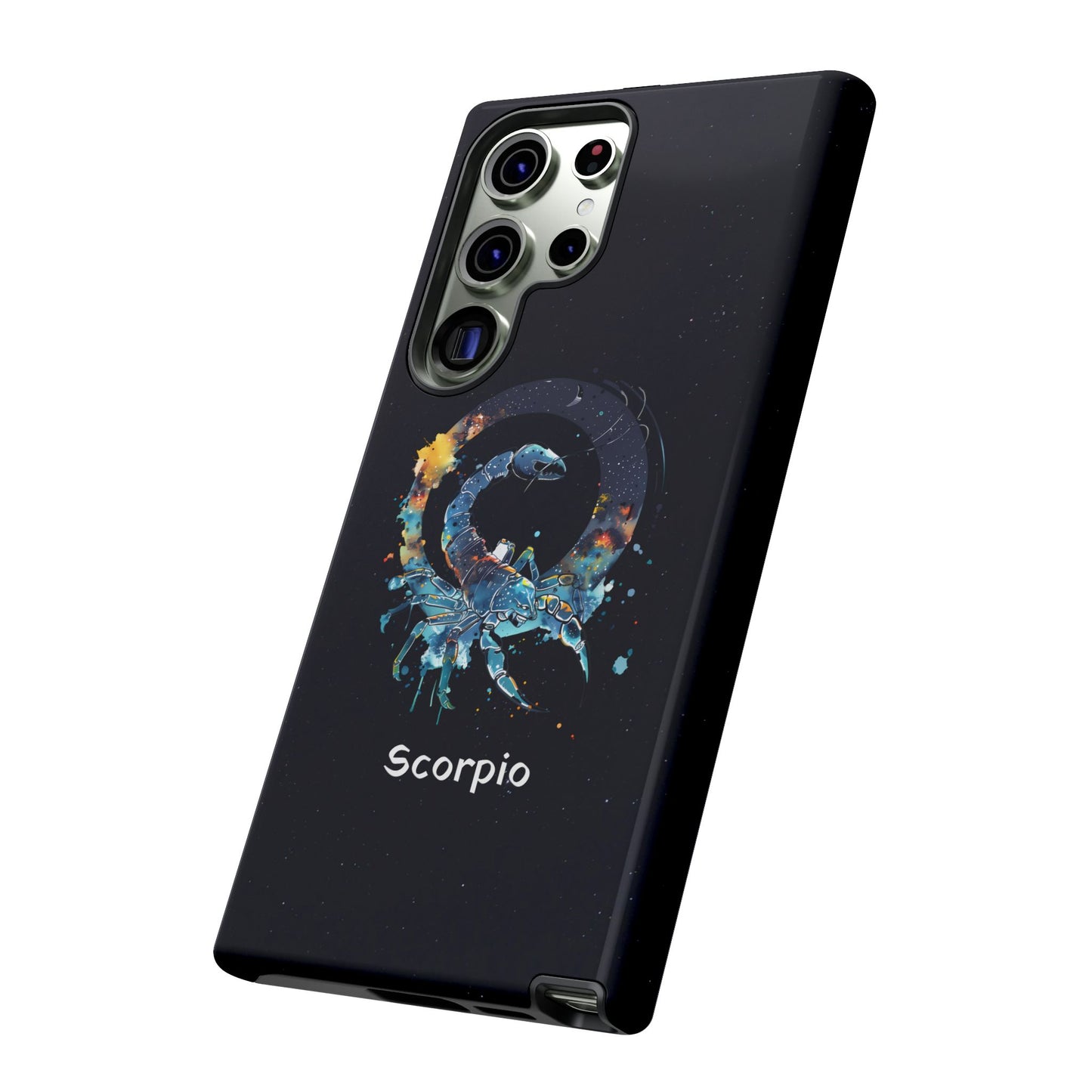 Scorpio Zodiac Star Sign Black Glossy Phone Case Tough Protection for iPhone or Samsung Galaxy