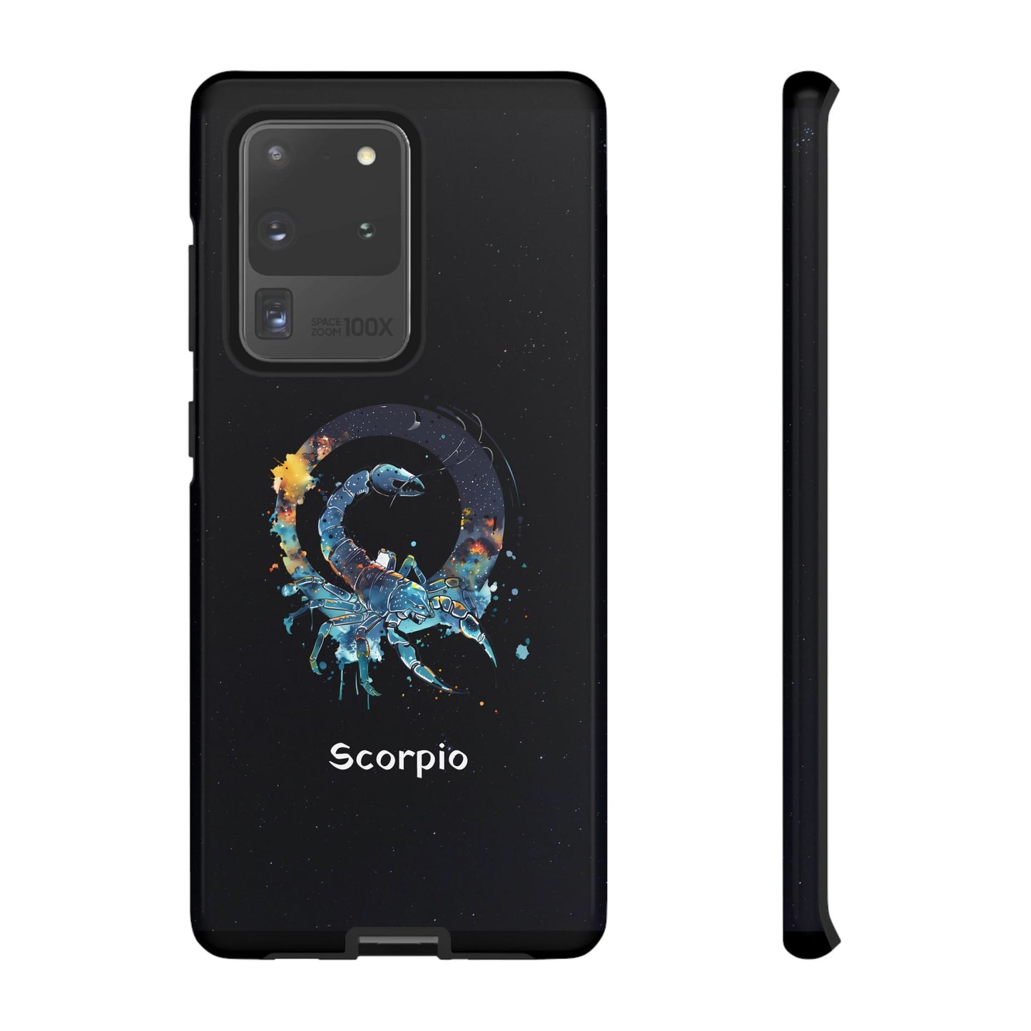 Scorpio Zodiac Star Sign Black Glossy Phone Case Tough Protection for iPhone or Samsung Galaxy