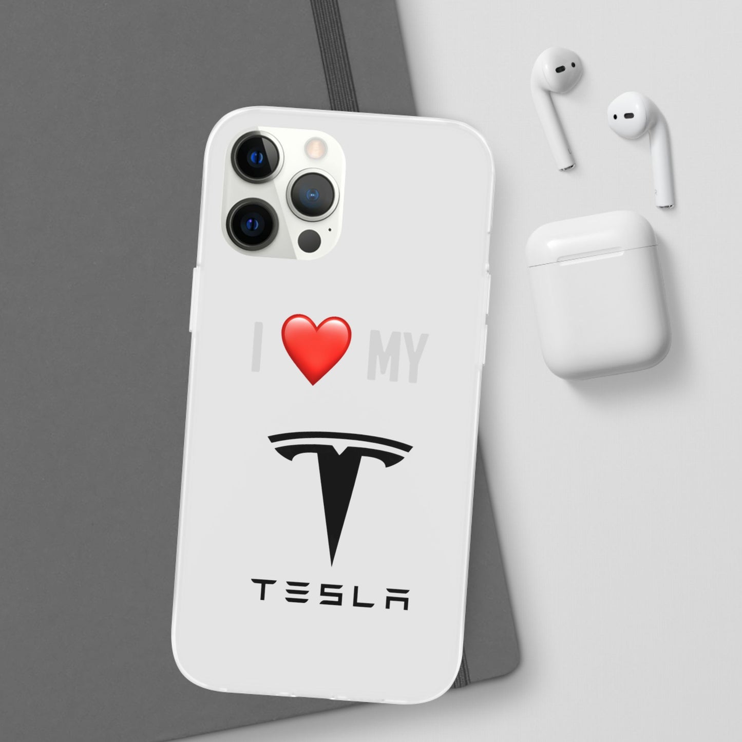 Tesla Phone Case - Flexible And Frosted TPU Plastic I Love My Tesla Phone Case