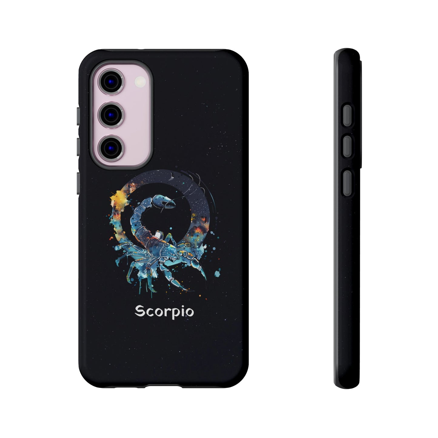 Scorpio Zodiac Star Sign Black Glossy Phone Case Tough Protection for iPhone or Samsung Galaxy