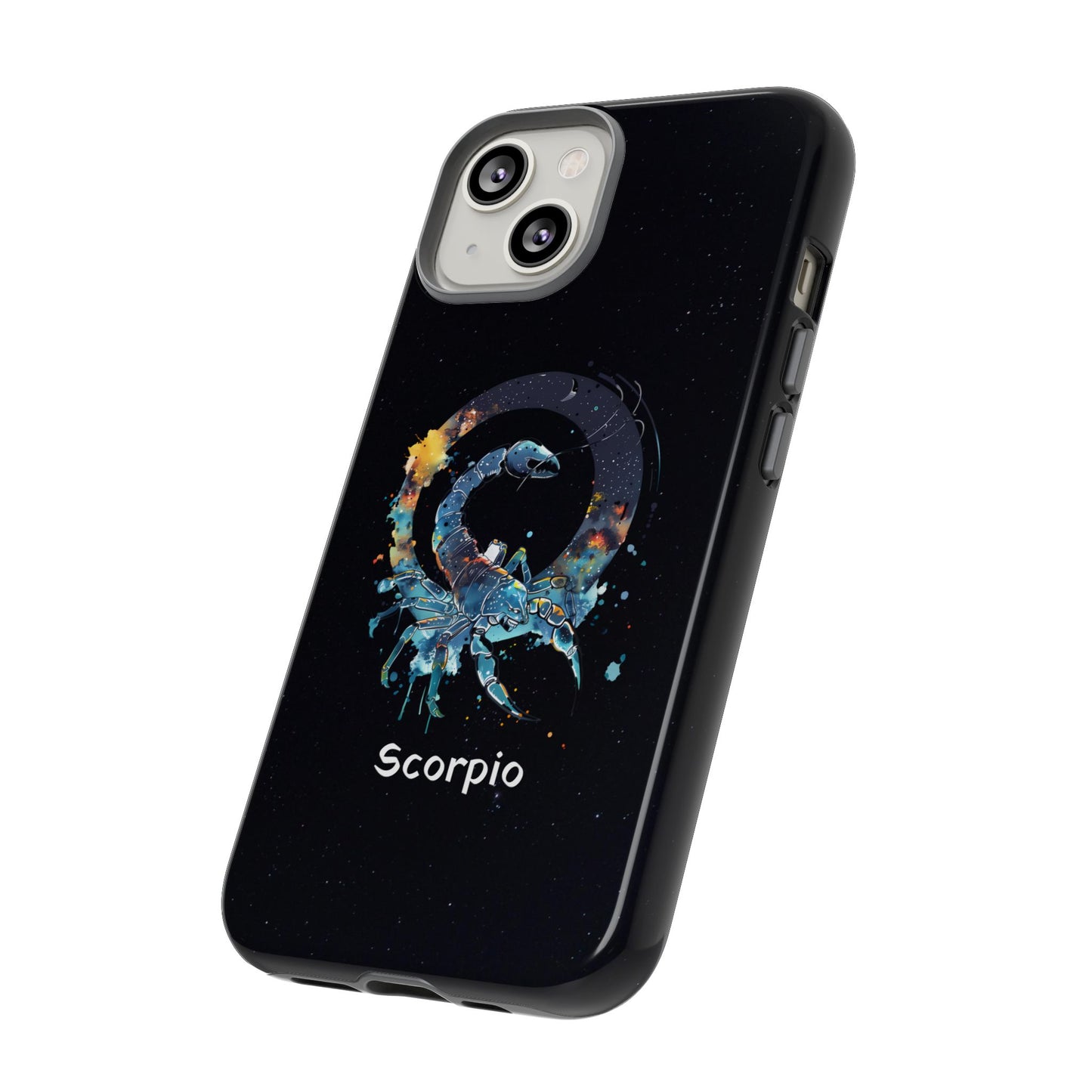 Scorpio Zodiac Star Sign Black Glossy Phone Case Tough Protection for iPhone or Samsung Galaxy