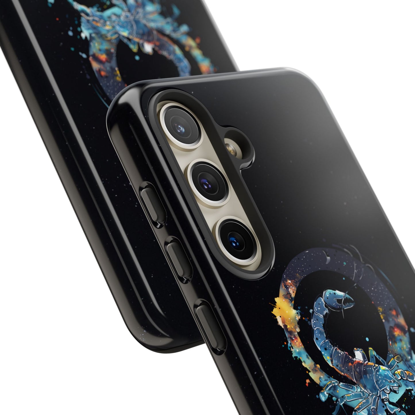 Scorpio Zodiac Star Sign Black Glossy Phone Case Tough Protection for iPhone or Samsung Galaxy