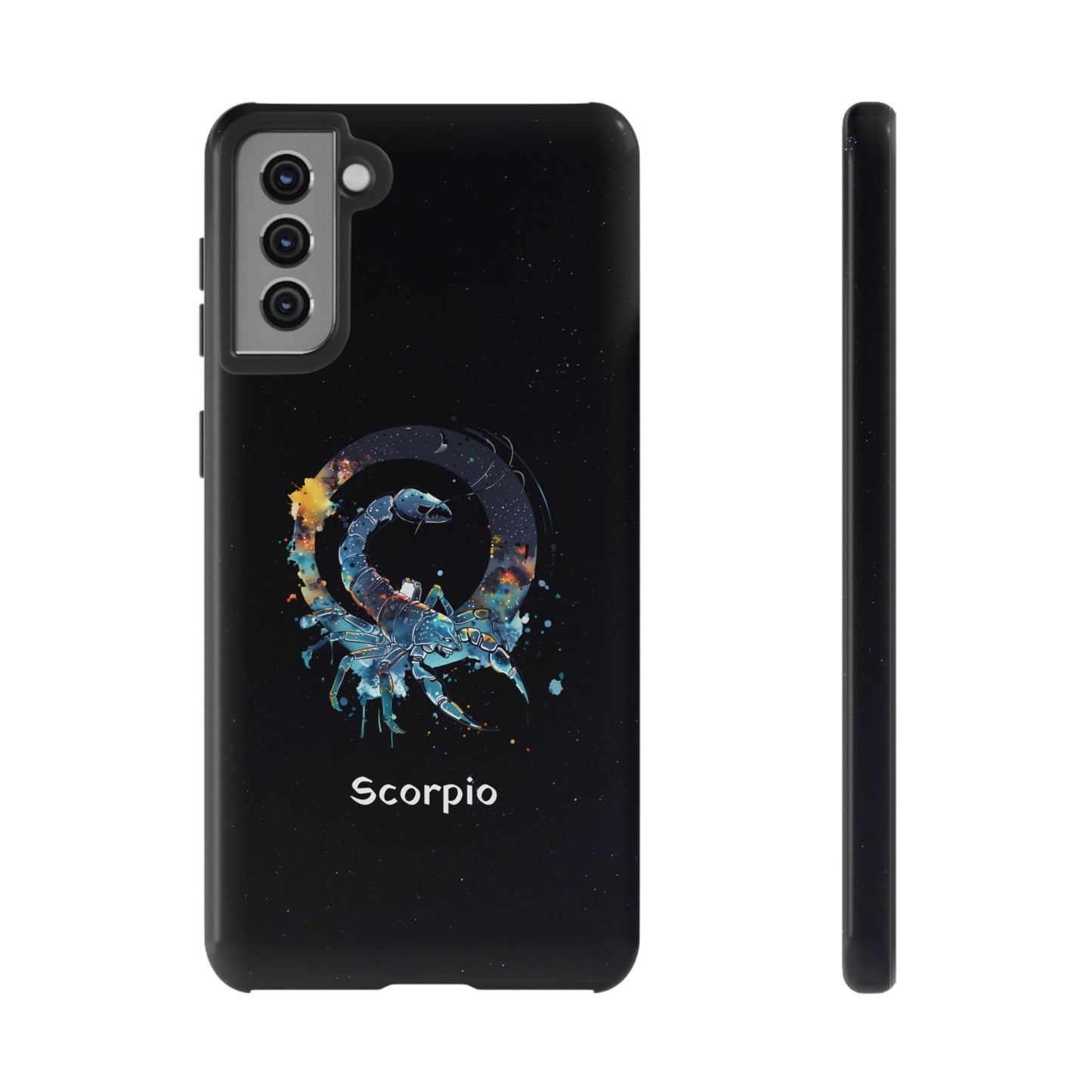 Scorpio Zodiac Star Sign Black Glossy Phone Case Tough Protection for iPhone or Samsung Galaxy