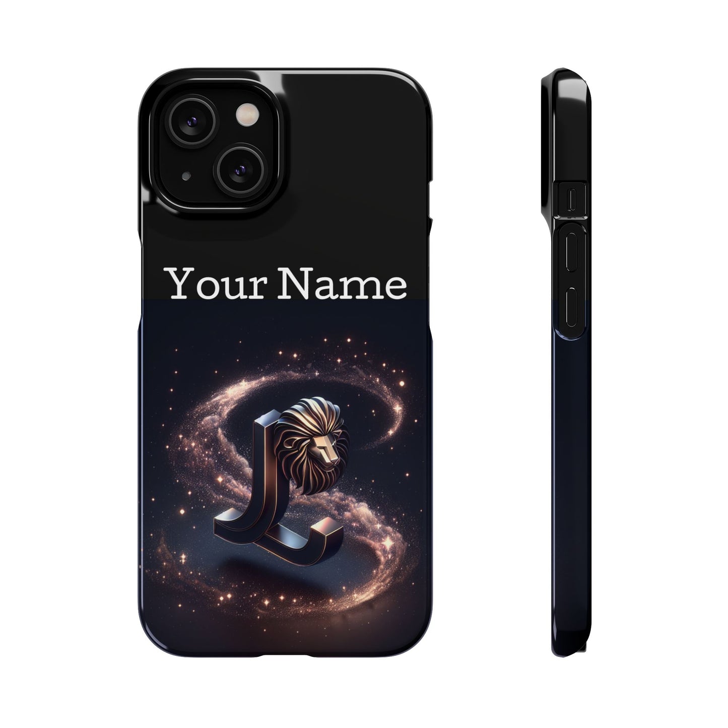 Leo Phone Case - Glossy Black Polycarbonate Snap Case Phone Protection