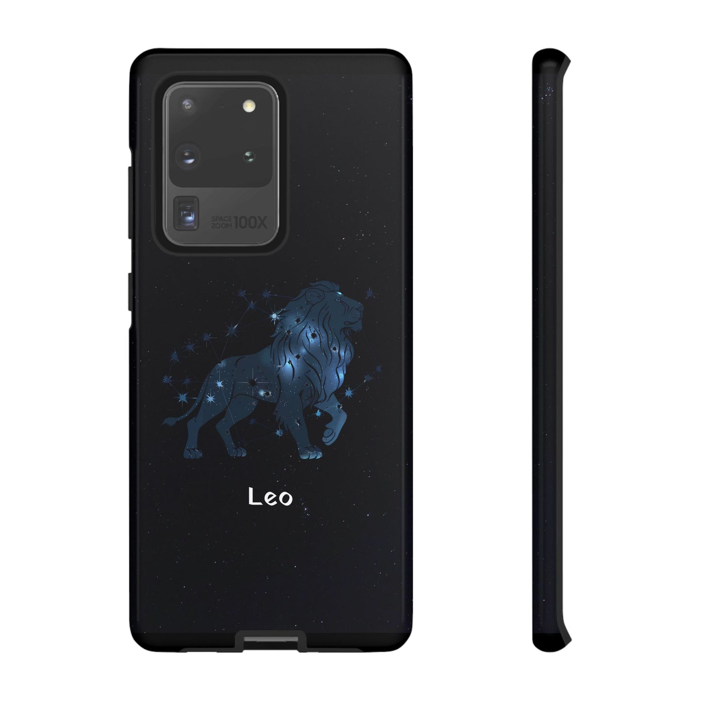 Leo Star Sign Zodiac Black Glossy Phone Case Tough Protection for iPhone or Samsung Galaxy