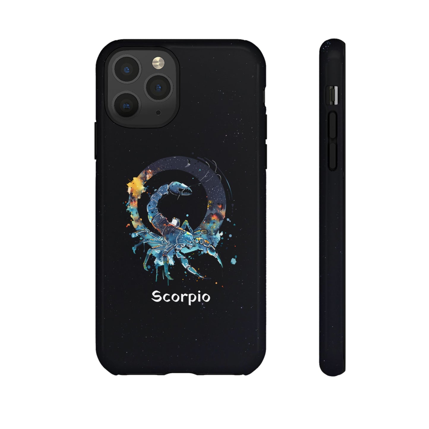 Scorpio Zodiac Star Sign Black Glossy Phone Case Tough Protection for iPhone or Samsung Galaxy