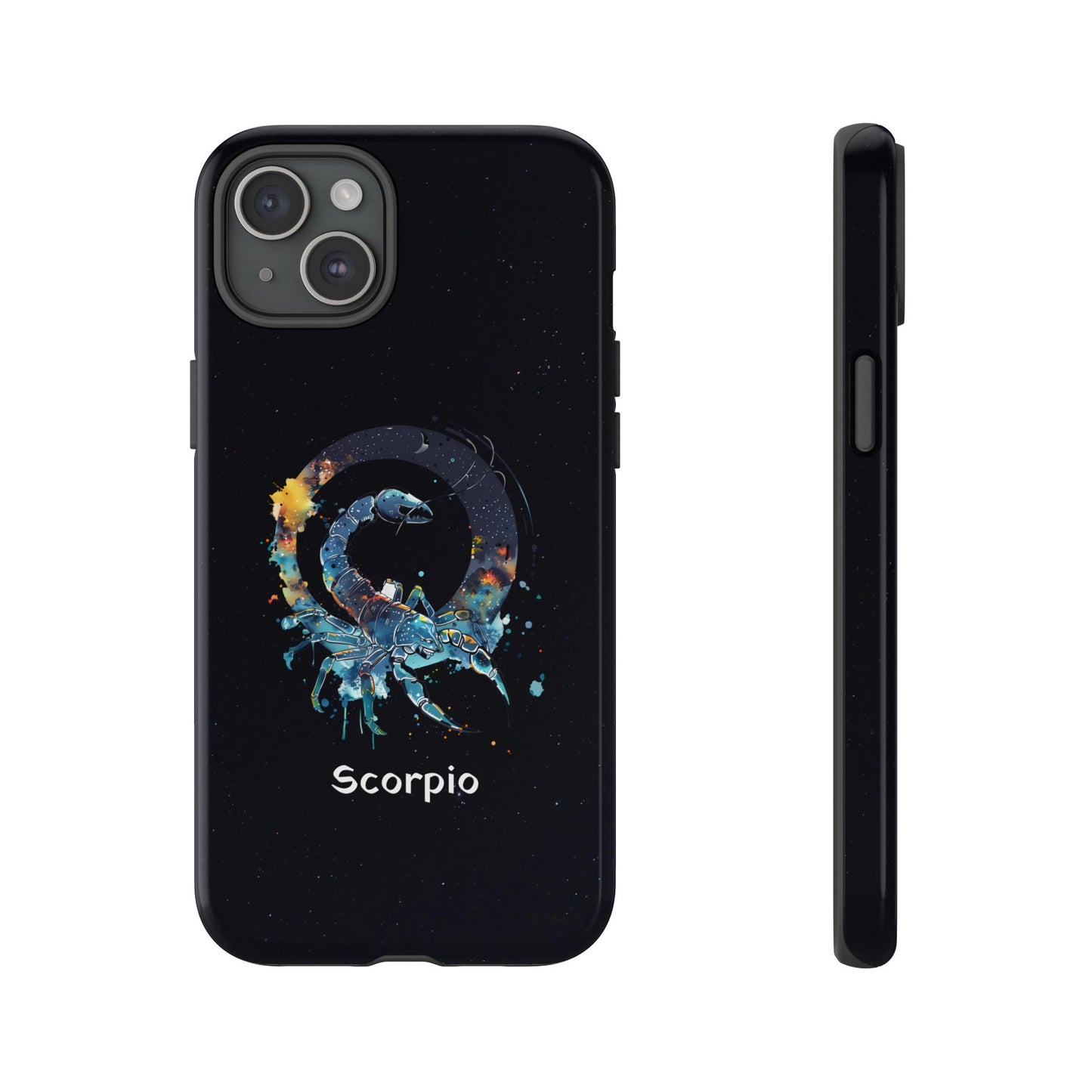 Scorpio Zodiac Star Sign Black Glossy Phone Case Tough Protection for iPhone or Samsung Galaxy