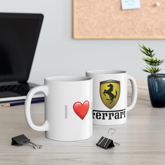 Ferrari  - I Love my Ferrari White Ceramic Coffee Cup 11oz, 15oz