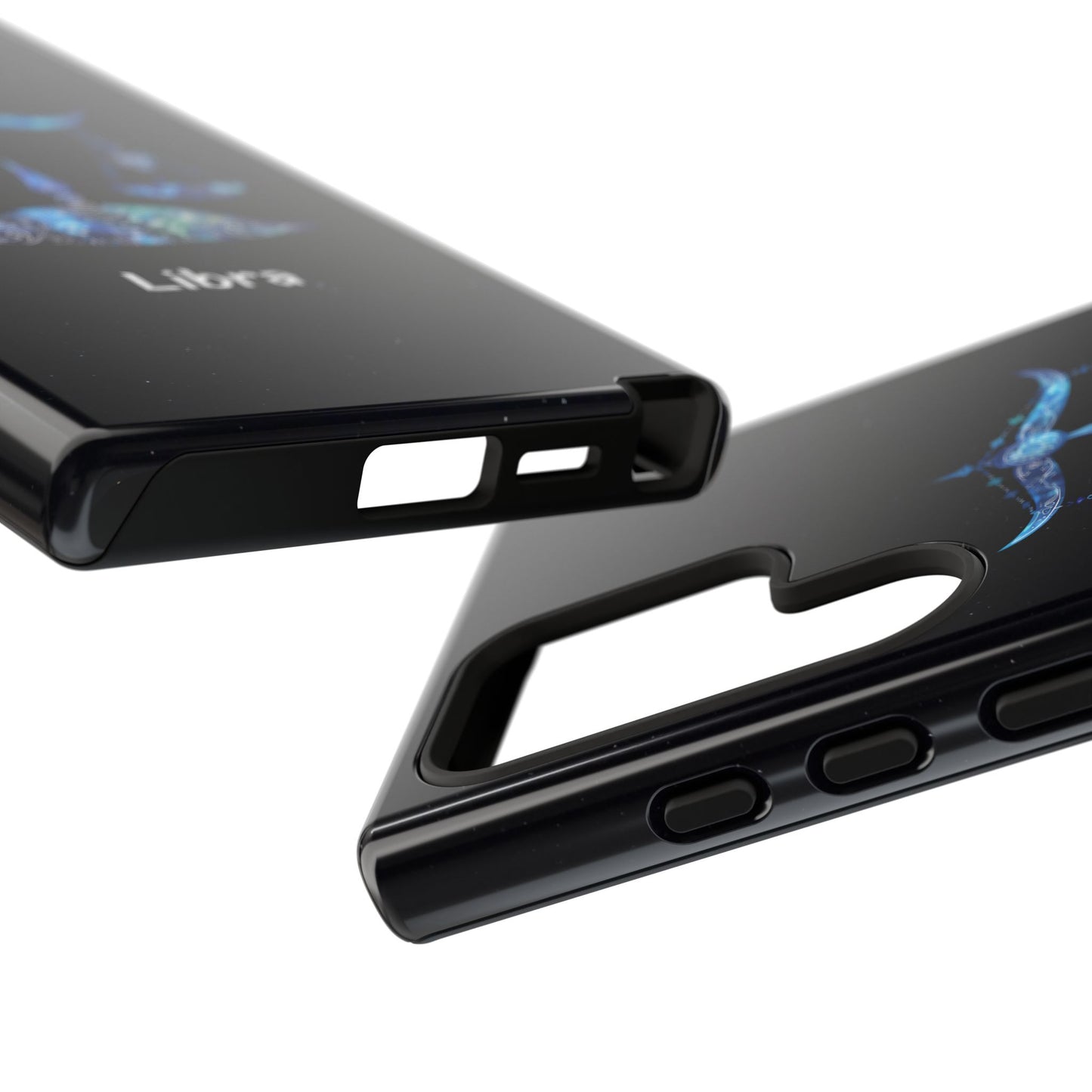 Libra Zodiac Star Sign Black Glossy Phone Case Tough Protection for iPhone or Samsung Galaxy