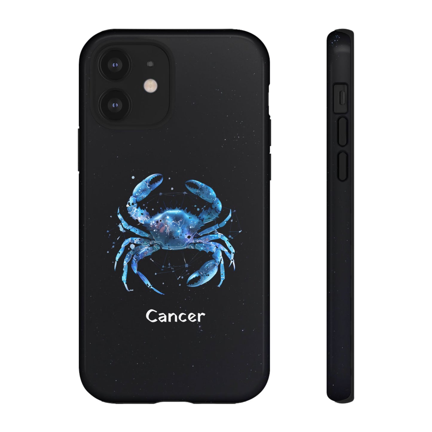 Cancer Zodiac Star Sign Black Glossy Phone Case Tough Protection for iPhone or Samsung Galaxy