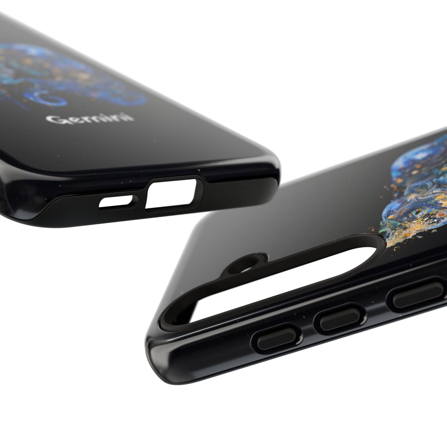 Gemini Zodiac Star Sign Black Glossy Phone Case Tough Protection for iPhone or Samsung Galaxy