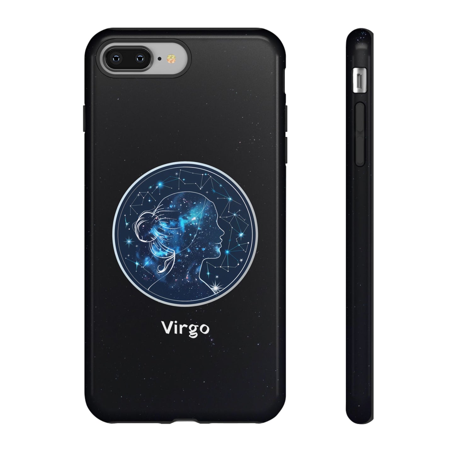 Virgo Zodiac Star Sign Black Glossy Phone Case Tough Protection for iPhone or Samsung Galaxy