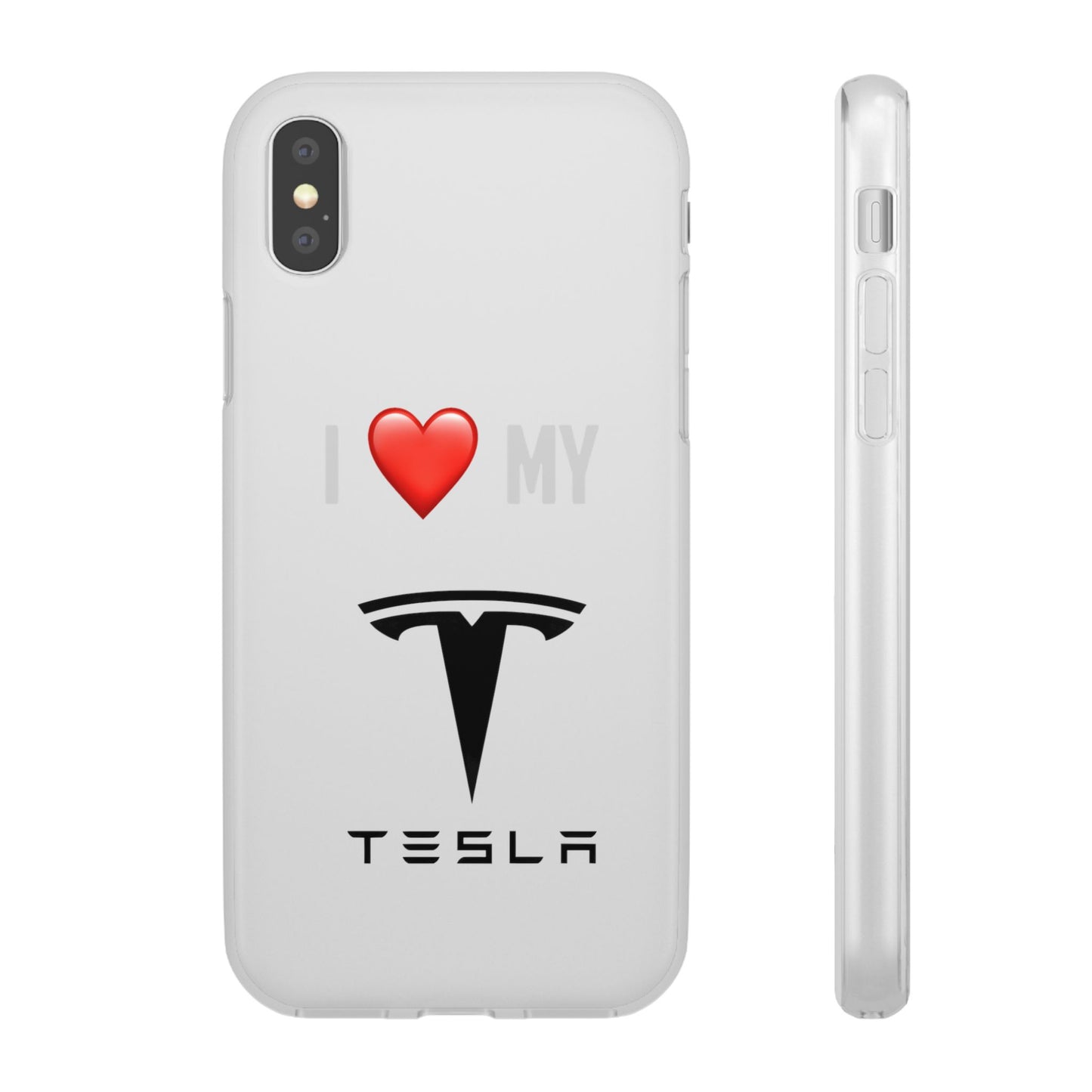 Tesla Phone Case - Flexible And Frosted TPU Plastic I Love My Tesla Phone Case