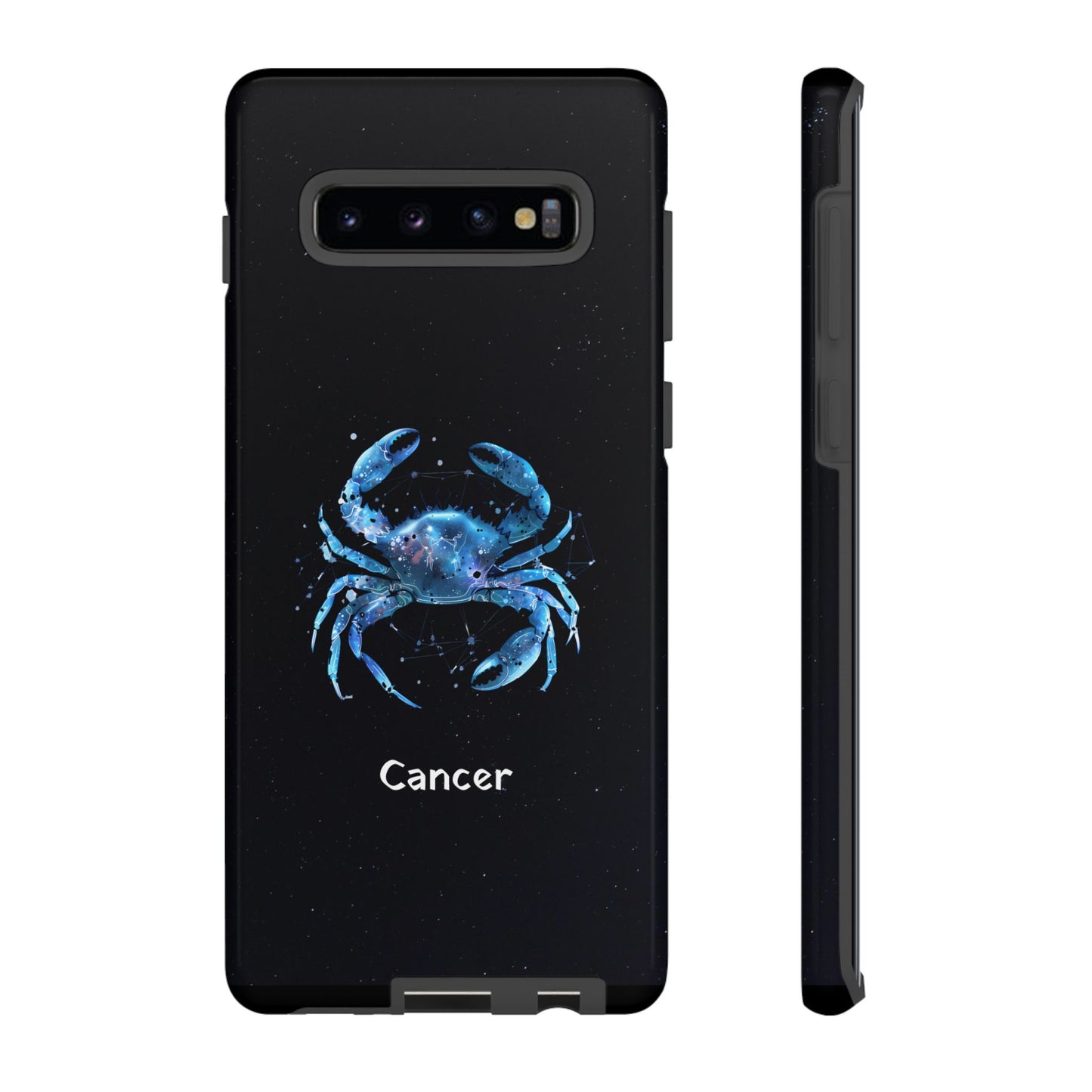 Cancer Zodiac Star Sign Black Glossy Phone Case Tough Protection for iPhone or Samsung Galaxy