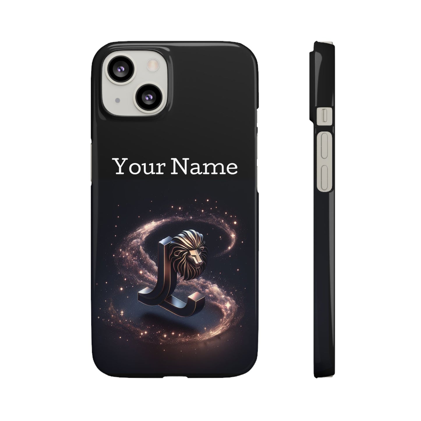 Leo Phone Case - Glossy Black Polycarbonate Snap Case Phone Protection