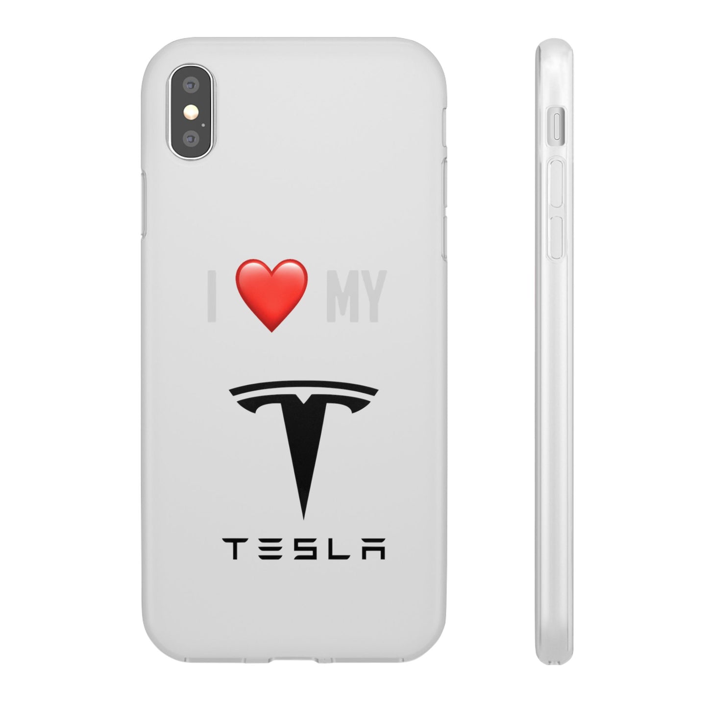 Tesla Phone Case - Flexible And Frosted TPU Plastic I Love My Tesla Phone Case